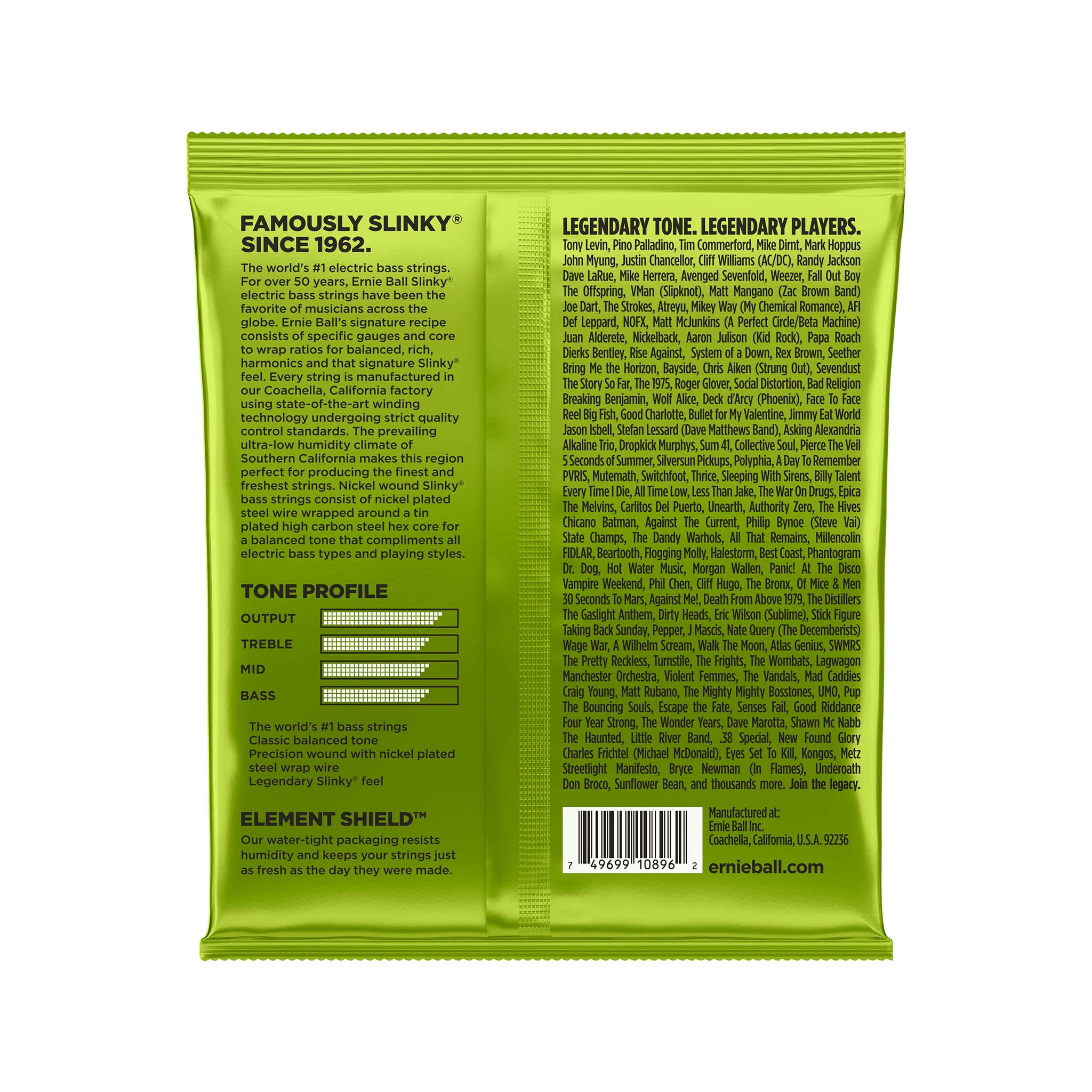 Ernie Ball Regular Slinky Nickel Wound Medium Scale Bass Strings, 45-105