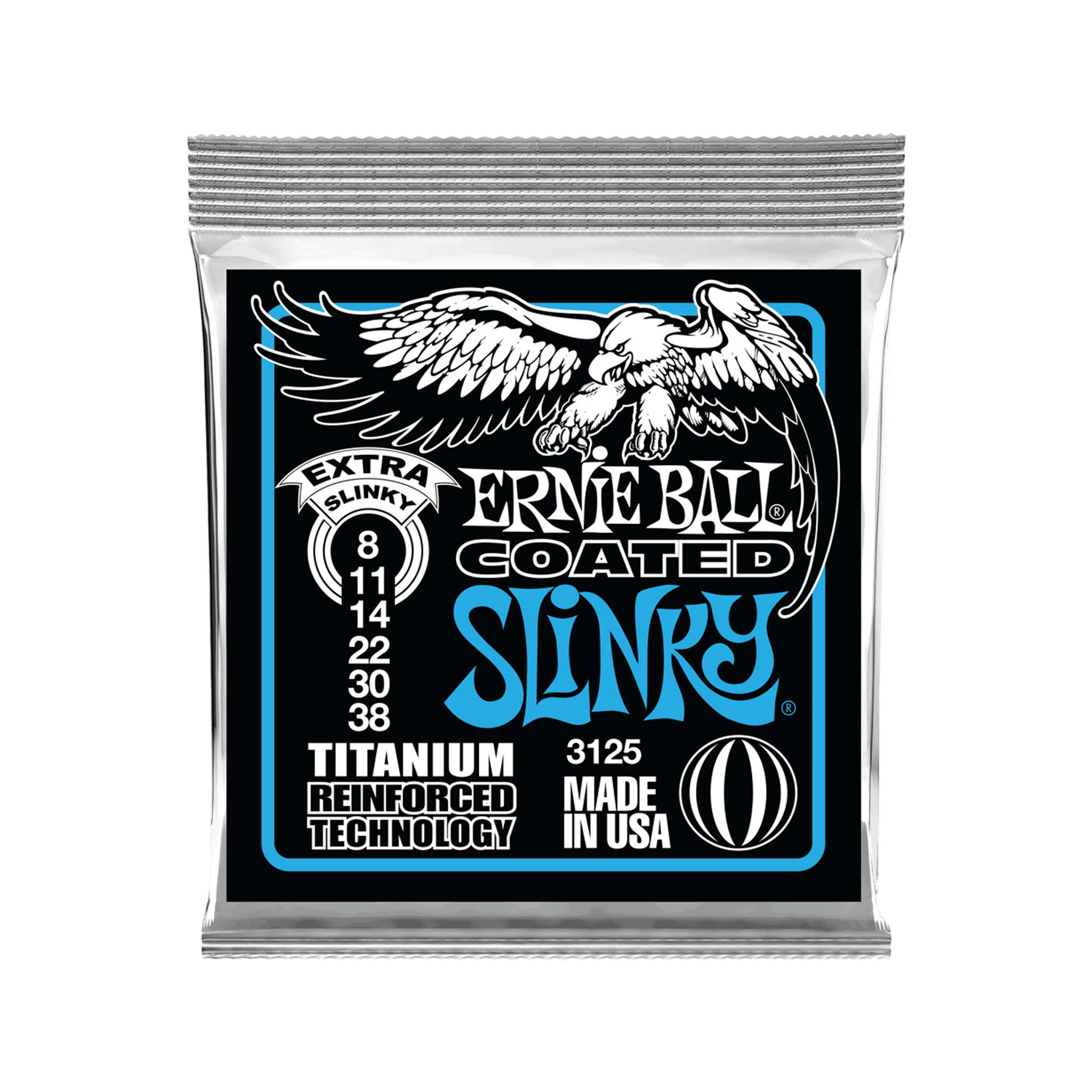 Ernie Ball Extra Slinky Titanium RPS Coated Electric Guitar Strings, 8-38 | Zoso Music Sdn Bhd