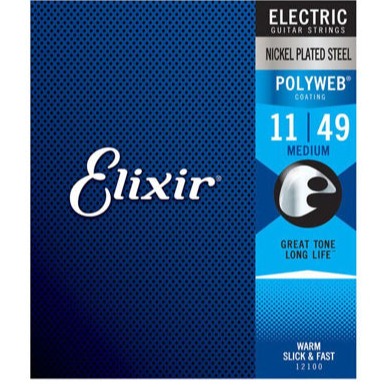 Elixir 12100 Polyweb Medium Electric Guitar Strings Zoso Music 