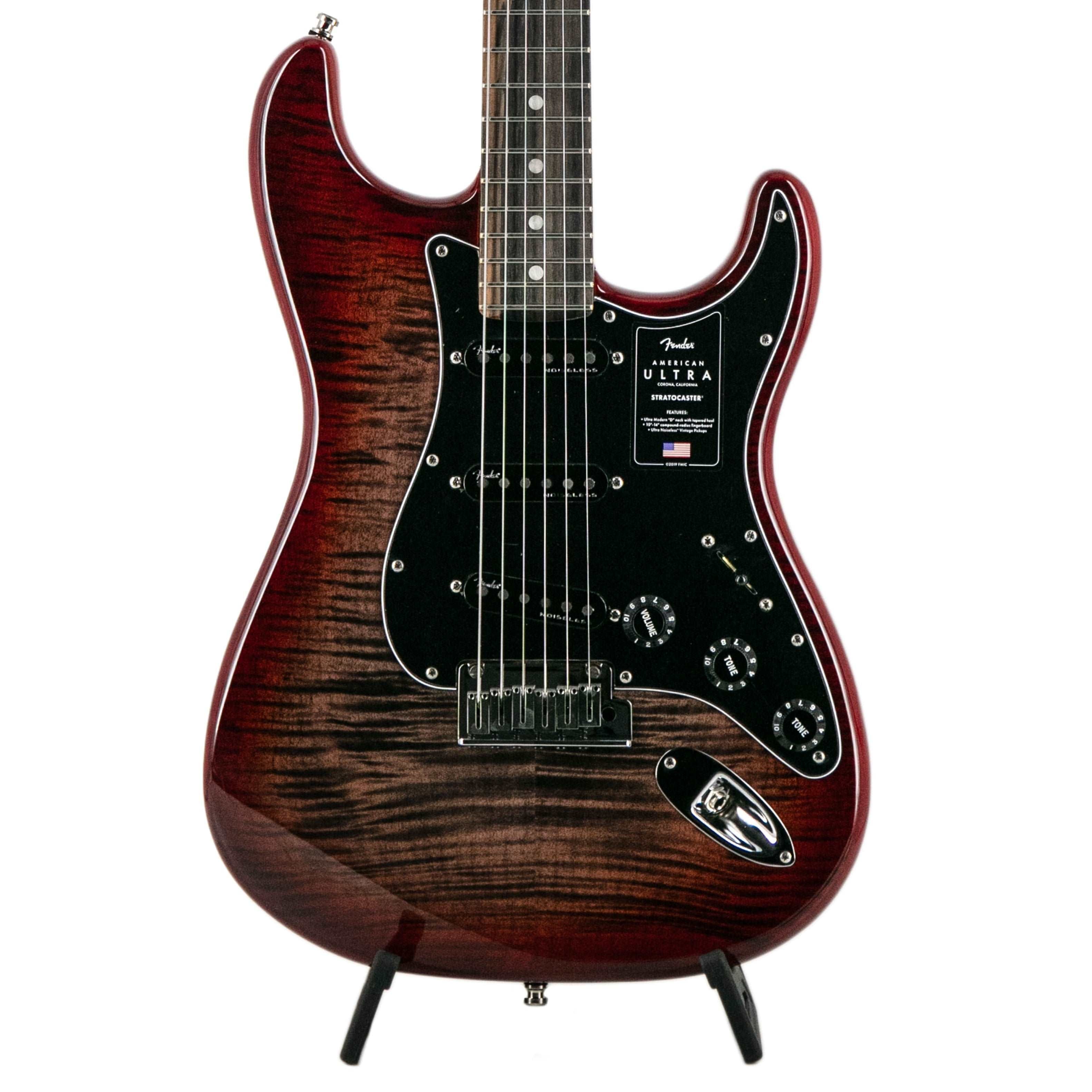 Fender American Ultra Limited Edition Stratocaster Electric Guitar, Ebony FB, Umbra Burst | Zoso Music Sdn Bhd