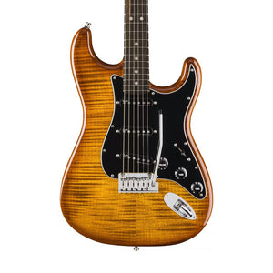 Fender American Ultra Limited Edition Stratocaster Electric Guitar, Ebony FB, Tiger | Zoso Music Sdn Bhd