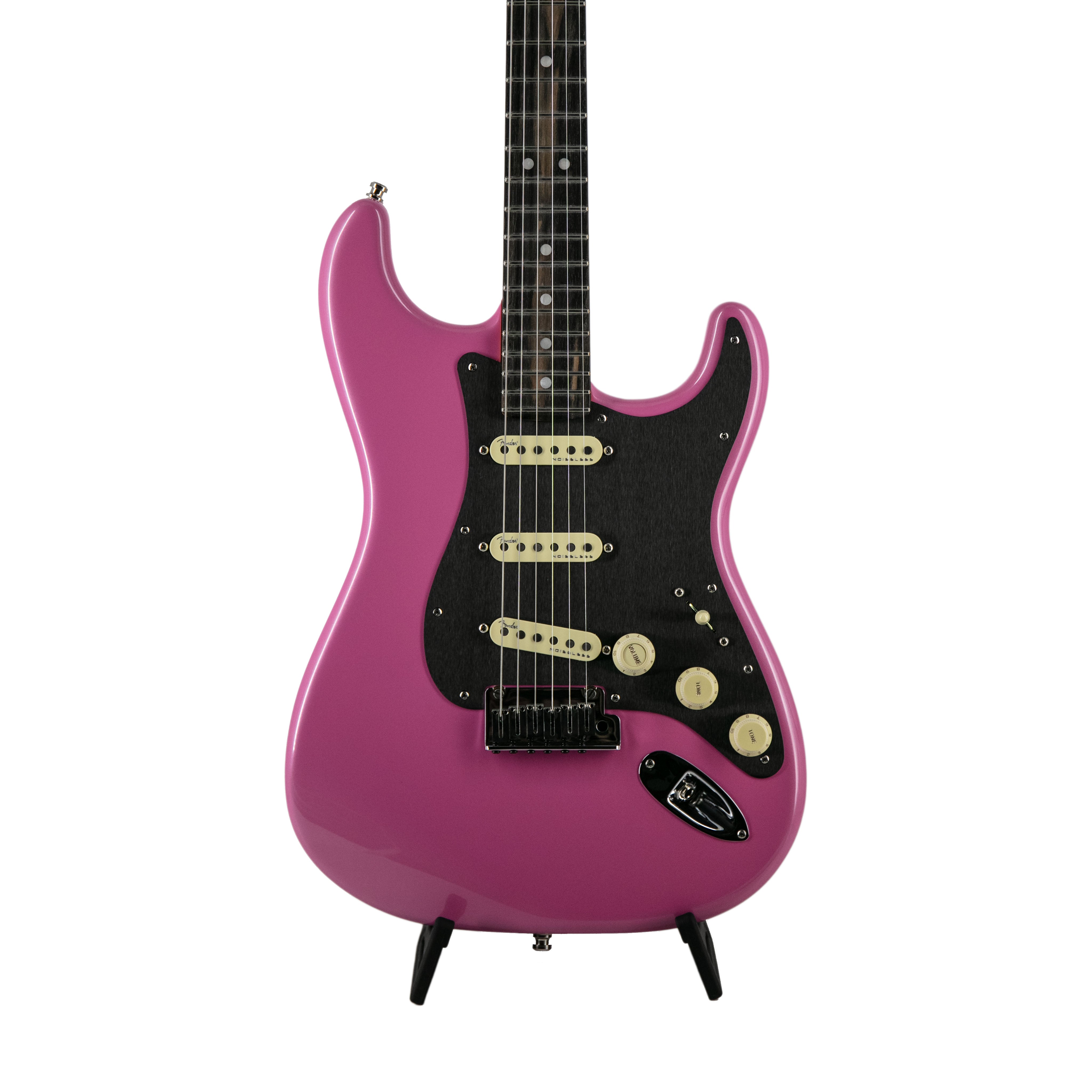 Fender FSR American Ultra Stratocaster Electric Guitar, Ebony FB, Bubble Gum Metallic | Zoso Music Sdn Bhd