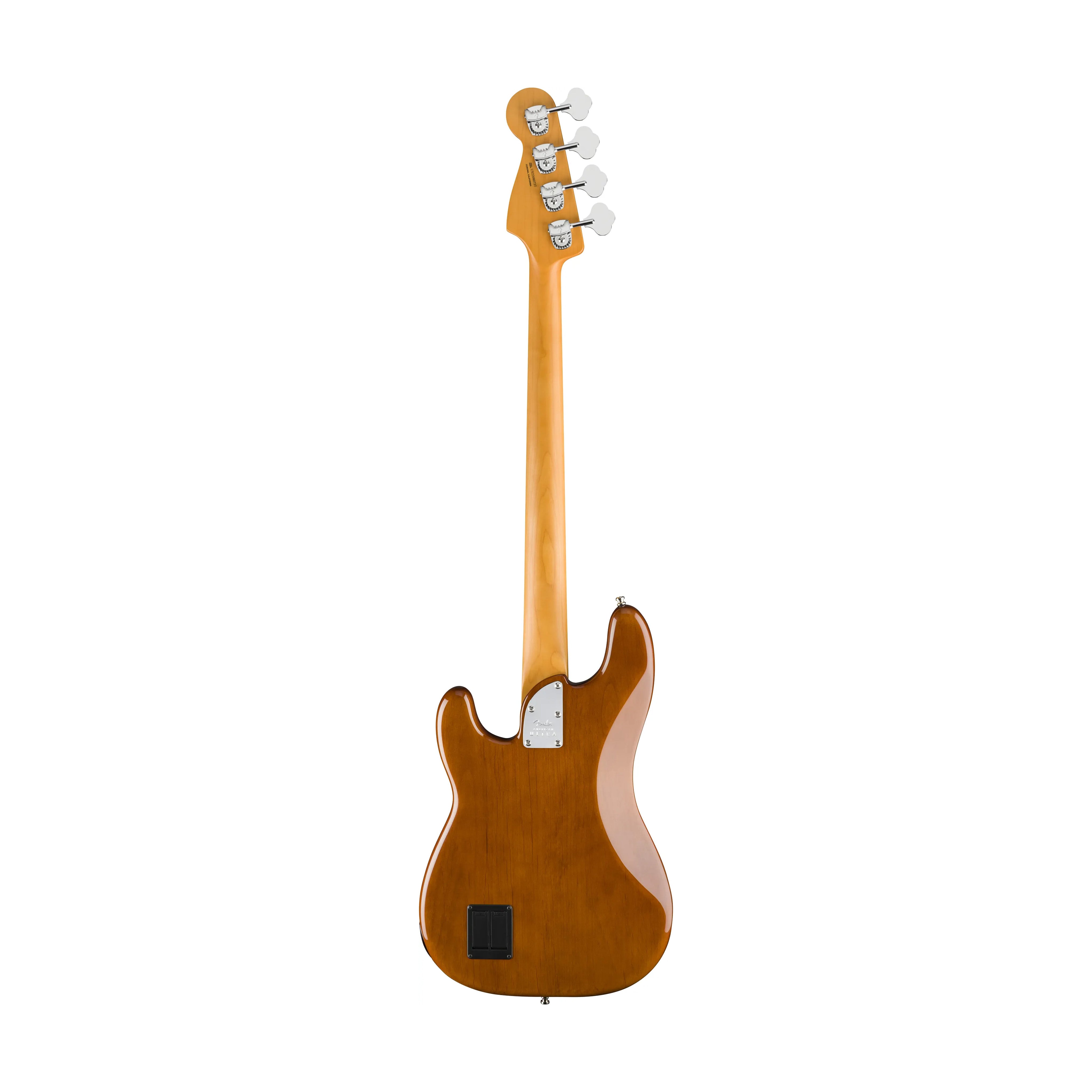 Fender American Ultra Limited Edition Precision Bass Guitar, Ebony FB, Tiger