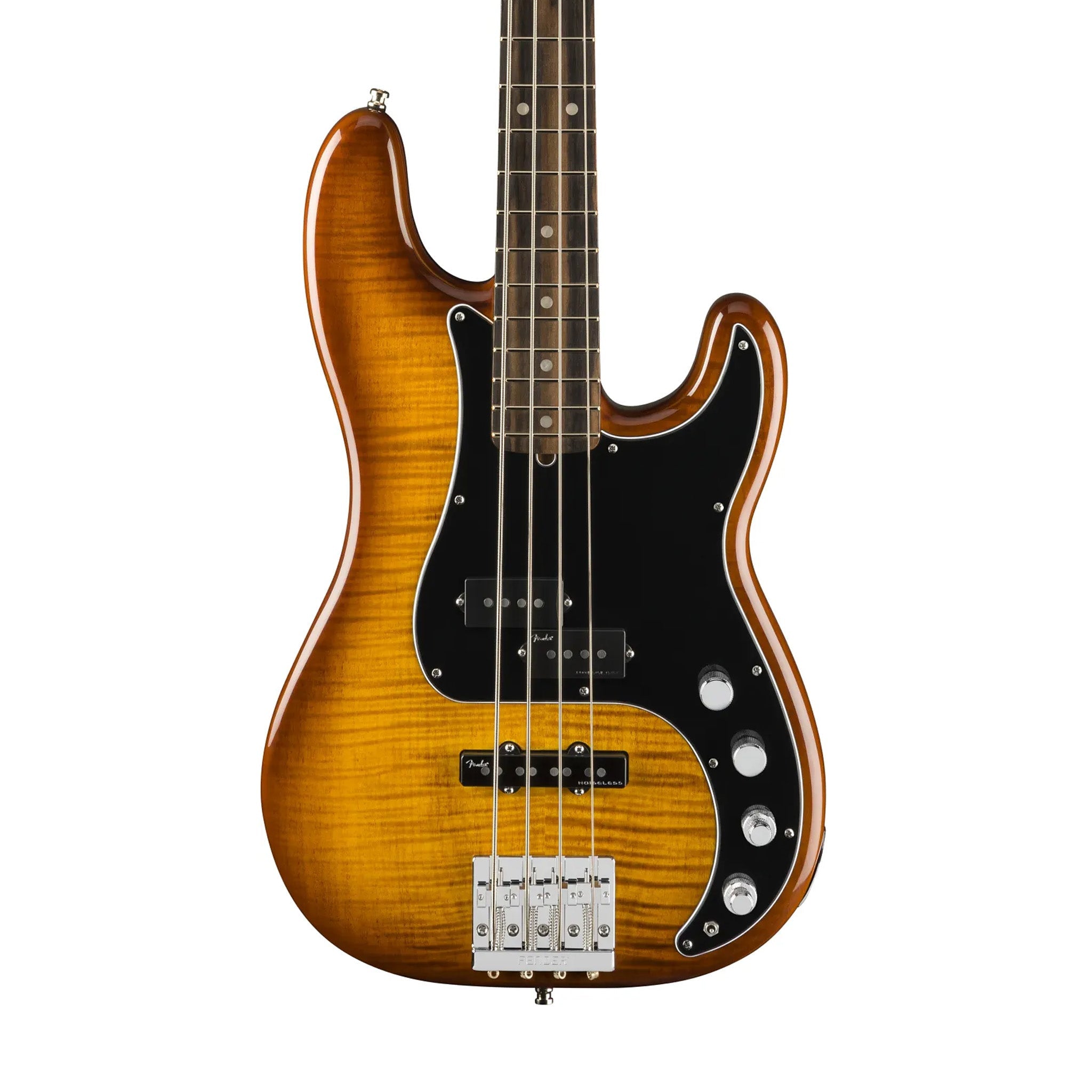 Fender American Ultra Limited Edition Precision Bass Guitar, Ebony FB, Tiger | Zoso Music Sdn Bhd