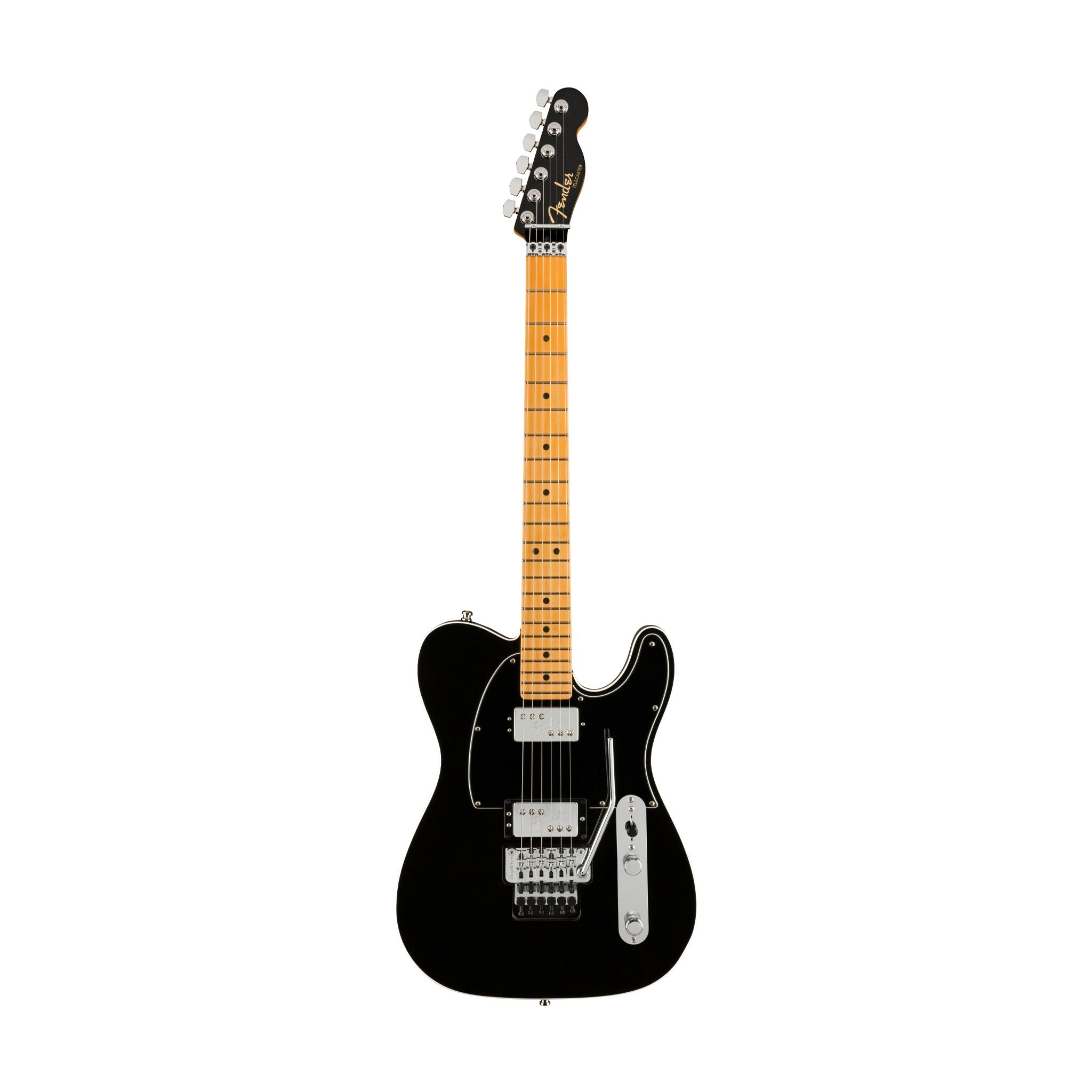 Fender American Ultra Luxe Telecaster Floyd Rose HH Electric Guitar, Maple FB, Mystic Black