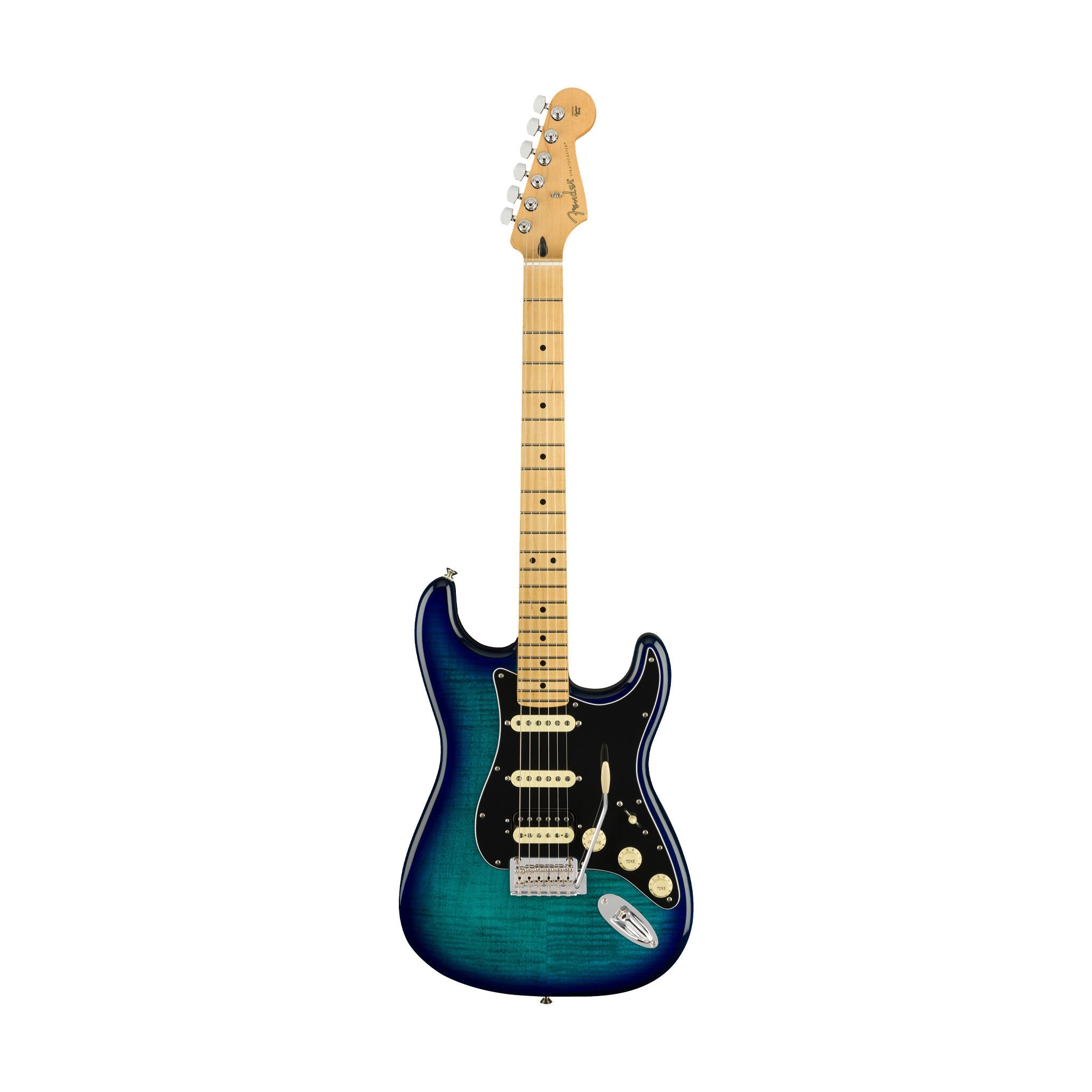 Fender Limited Edition Player HSS Stratocaster Plus Top Electric Guitar, Maple FB, Blue Burst
