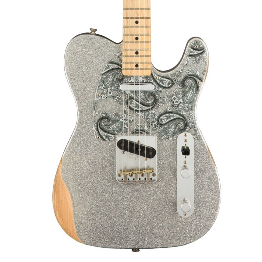 Fender Brad Paisley Road Worn Telecaster Electric Guitar, Maple FB, Silver Sparkle | Zoso Music Sdn Bhd