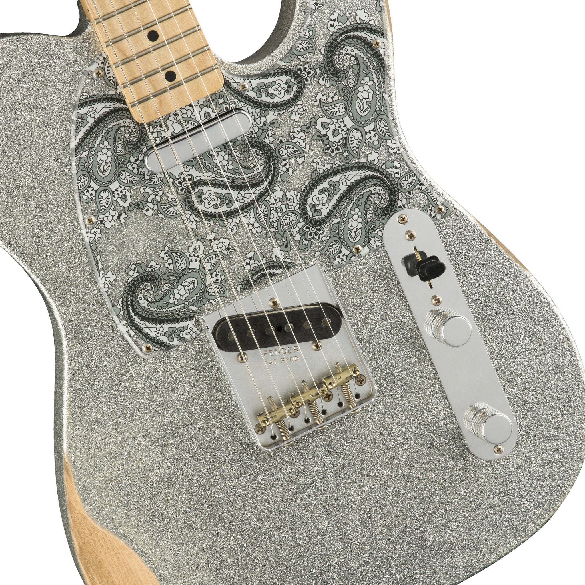 Fender Brad Paisley Road Worn Telecaster Electric Guitar, Maple FB, Silver Sparkle |  FENDER |  ELECTRIC GUITAR |  Zoso Music