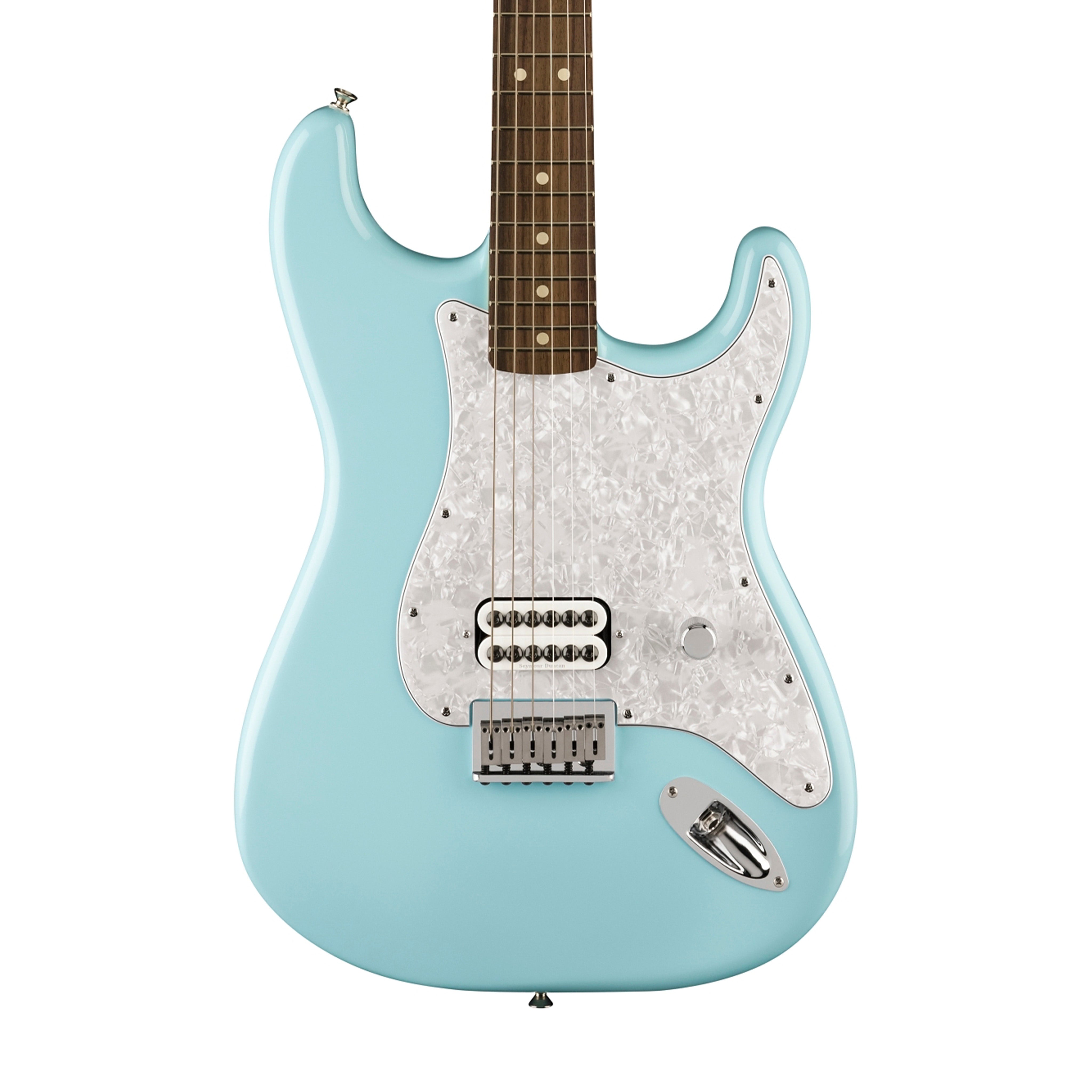 Fender Limited Edition Tom DeLonge Stratocaster Electric Guitar, RW FB, Daphne Blue | Zoso Music Sdn Bhd