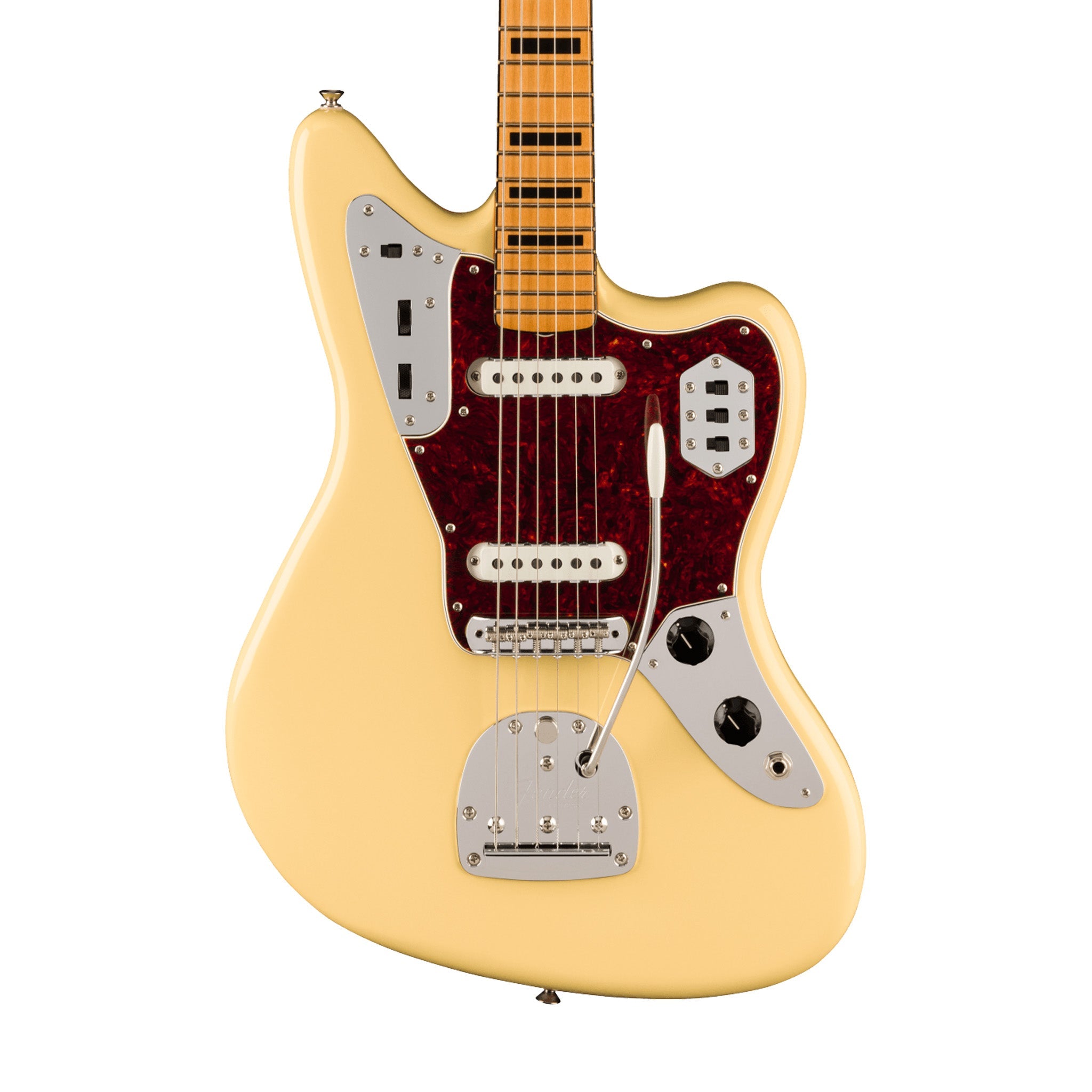 Fender Vintera II 70s Jaguar Electric Guitar, Maple FB, Vintera White | Zoso Music Sdn Bhd