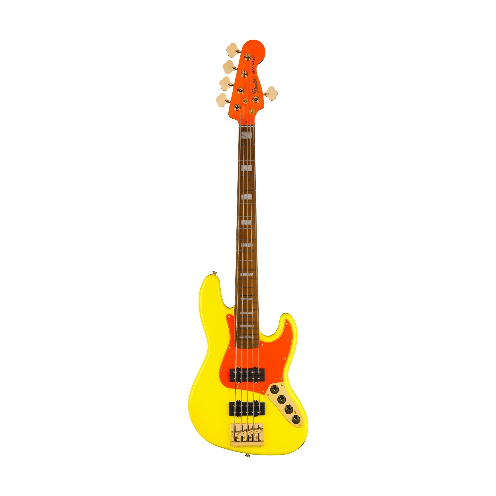 Fender MonoNeon Jazz Bass V Guitar, Fluorescent Yellow |  FENDER |  BASS GUITAR |  Zoso Music
