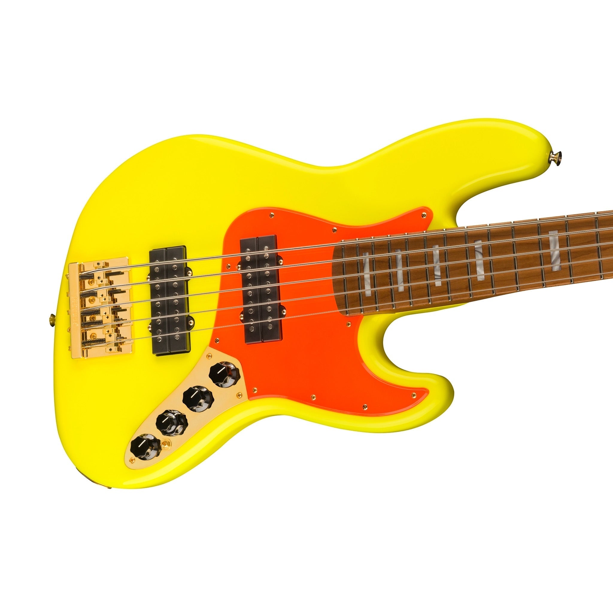 Fender MonoNeon Jazz Bass V Guitar, Fluorescent Yellow |  FENDER |  BASS GUITAR |  Zoso Music