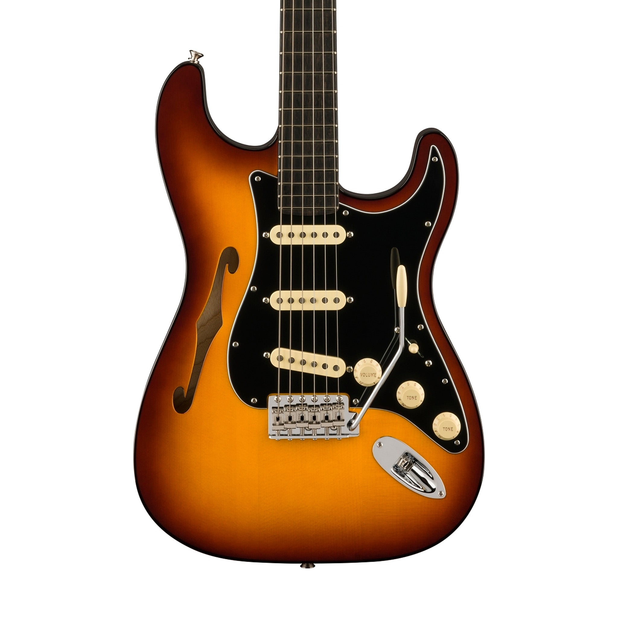 Fender Limited Edition American Suona Stratocaster Thinline Electric Guitar, Ebony FB, Violin Burst | Zoso Music Sdn Bhd