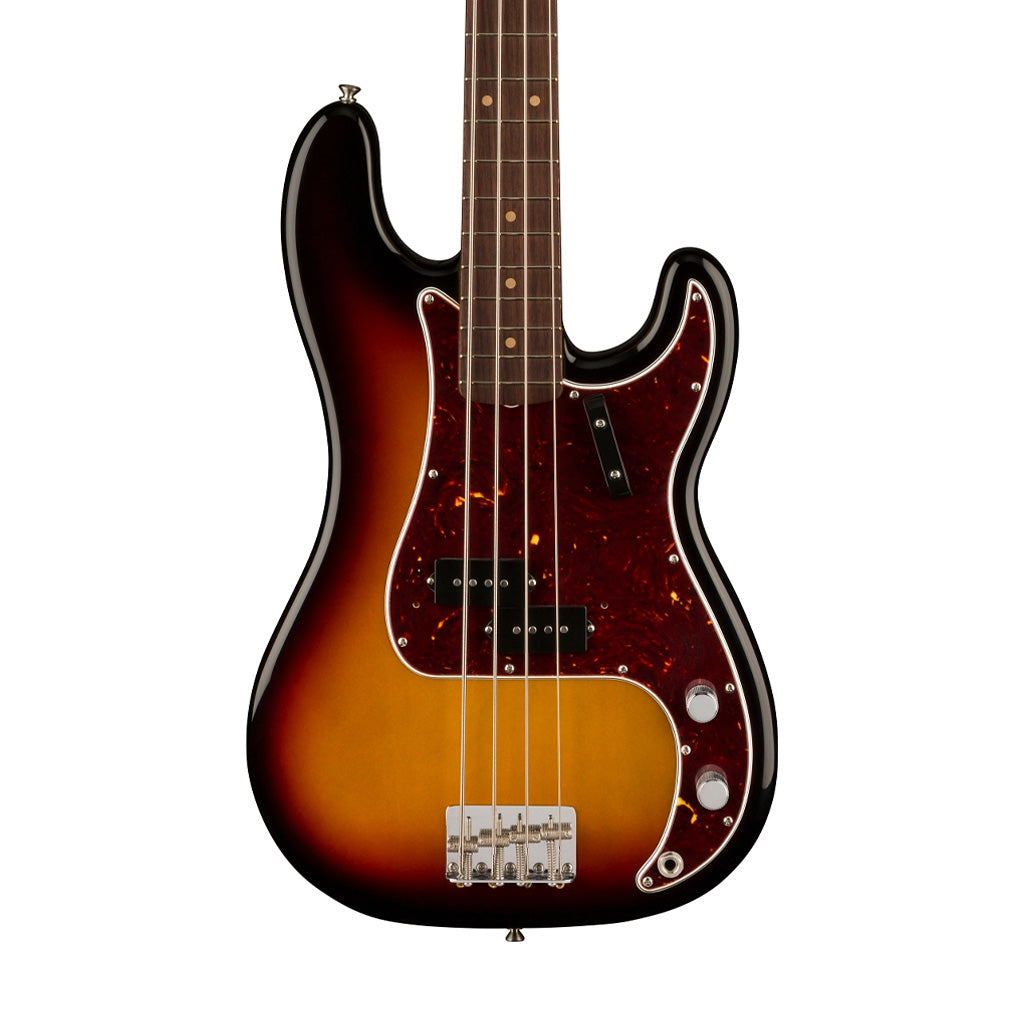 Fender American Vintage II 60 Precision Bass Electric Guitar, RW FB, 3-Tone Sunburst
