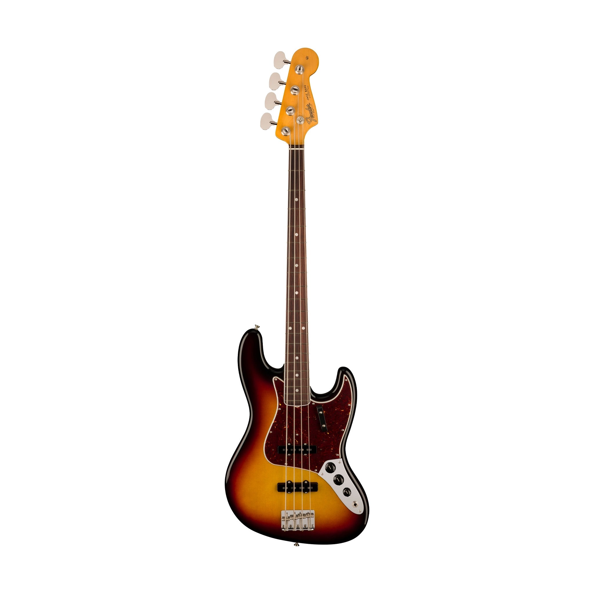 Fender American Vintage II 66 Jazz Bass Guitar, RW FB, 3-Tone Sunburst