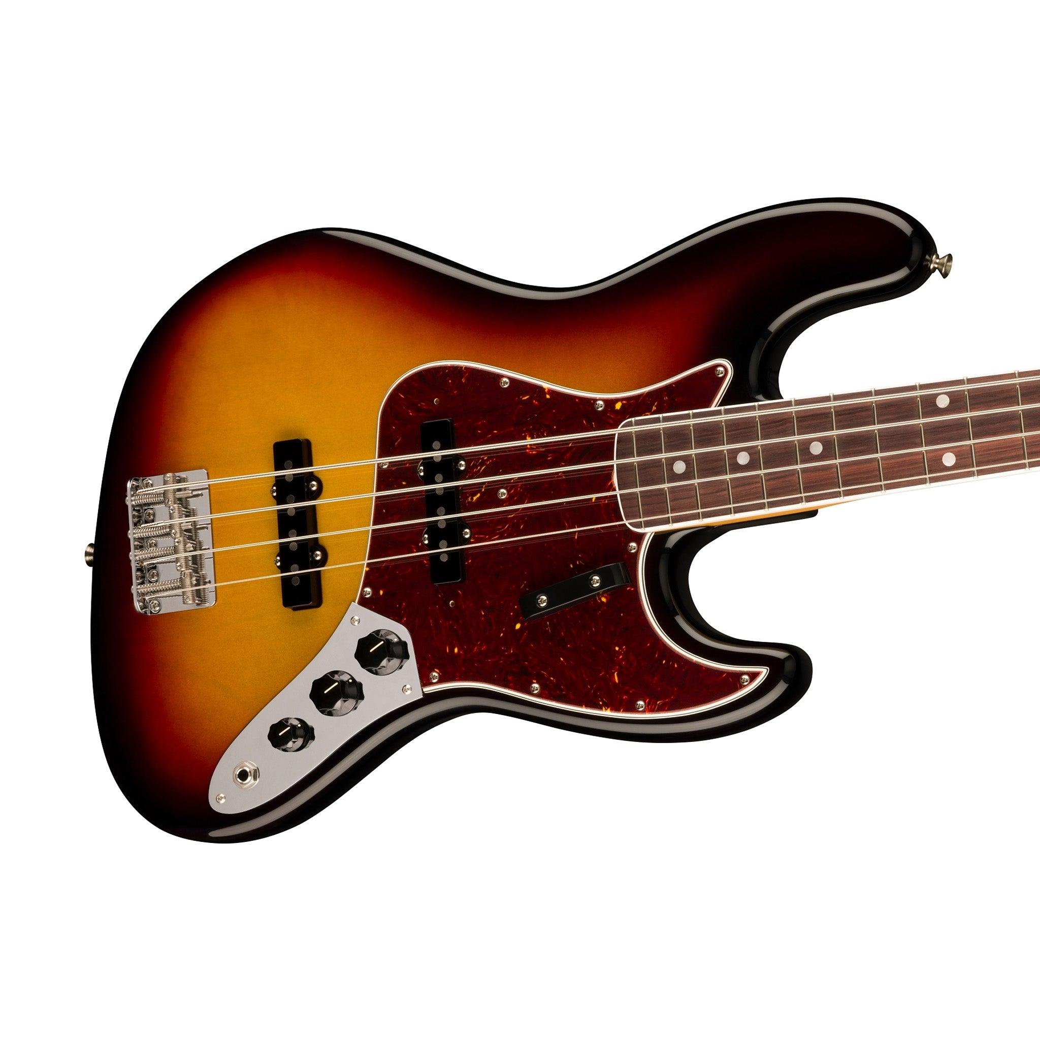 Fender American Vintage II 66 Jazz Bass Guitar, RW FB, 3-Tone Sunburst