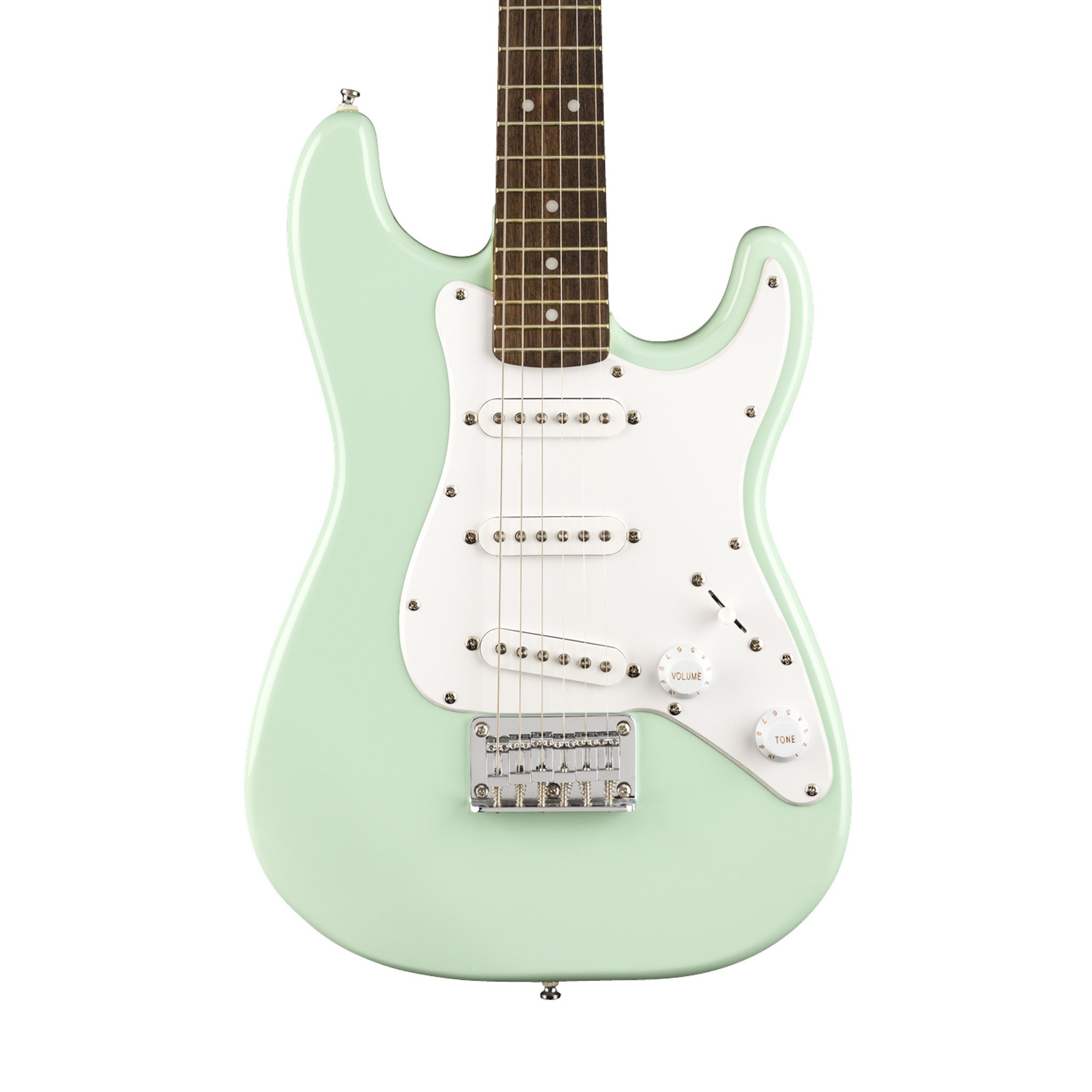 Squier FSR Mini Stratocaster Electric Guitar, Laurel FB, Surf Green | Zoso Music Sdn Bhd