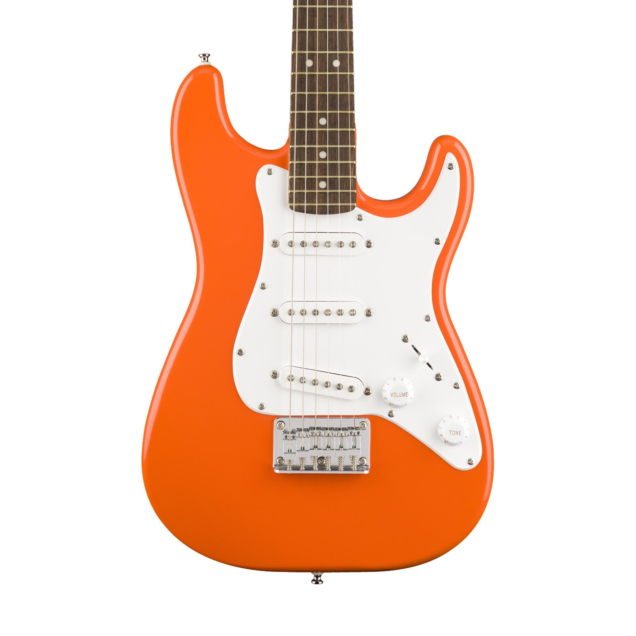 Squier FSR Mini Stratocaster Electric Guitar, Maple FB, Tahitian Coral | Zoso Music Sdn Bhd