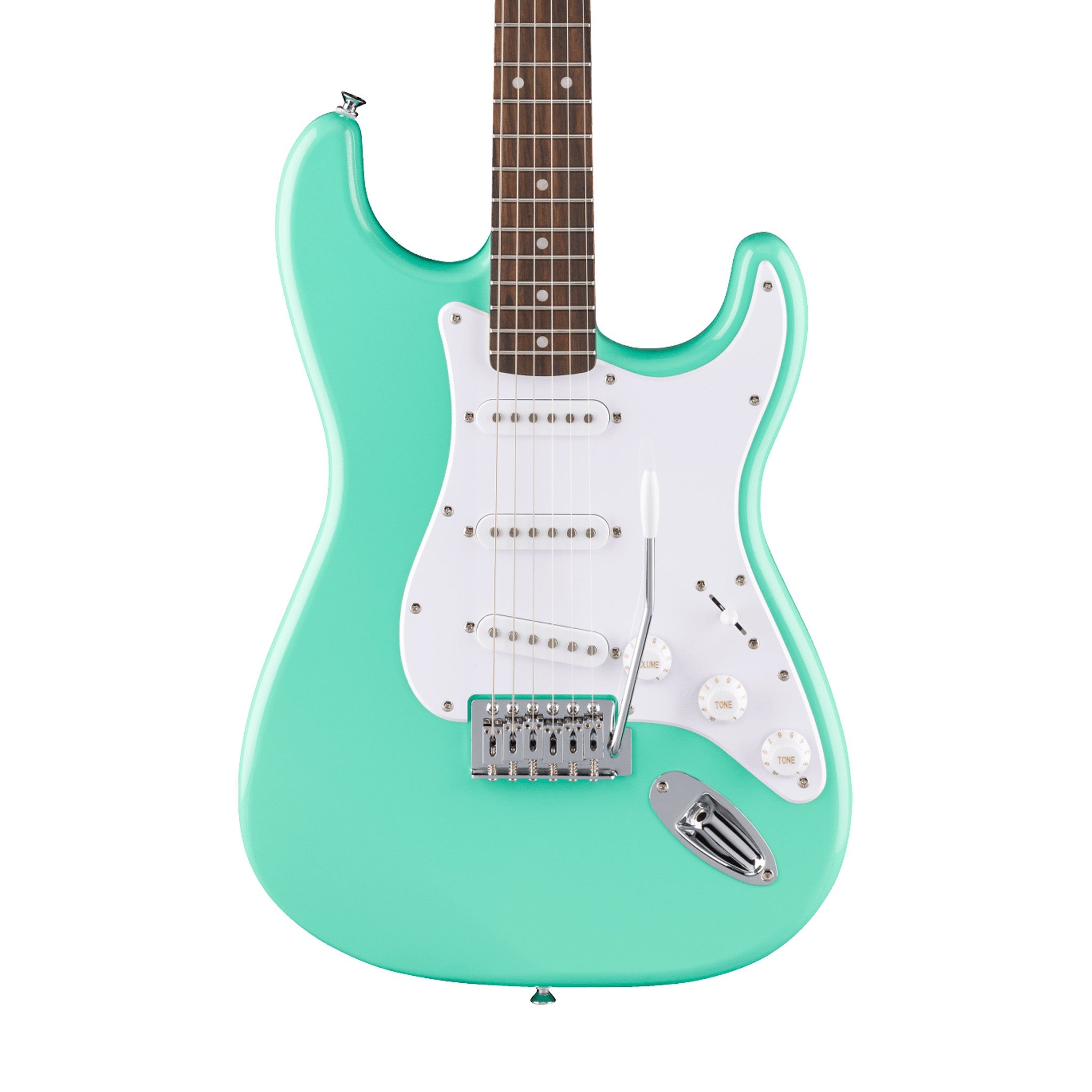 Squier FSR Sonic Stratocaster Electric Guitar w/White Pickguard, Laurel FB, Sea Foam Green | Zoso Music Sdn Bhd
