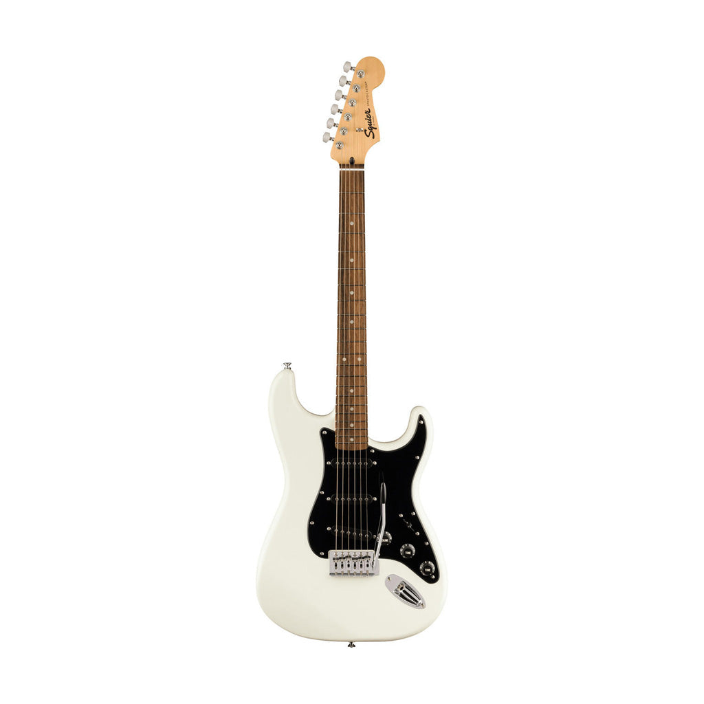 Squier FSR Sonic Stratocaster Electric Guitar w/Black Pickguard, Laurel FB, Arctic White |  SQUIER BY FENDER |  ELECTRIC GUITAR |  Zoso Music