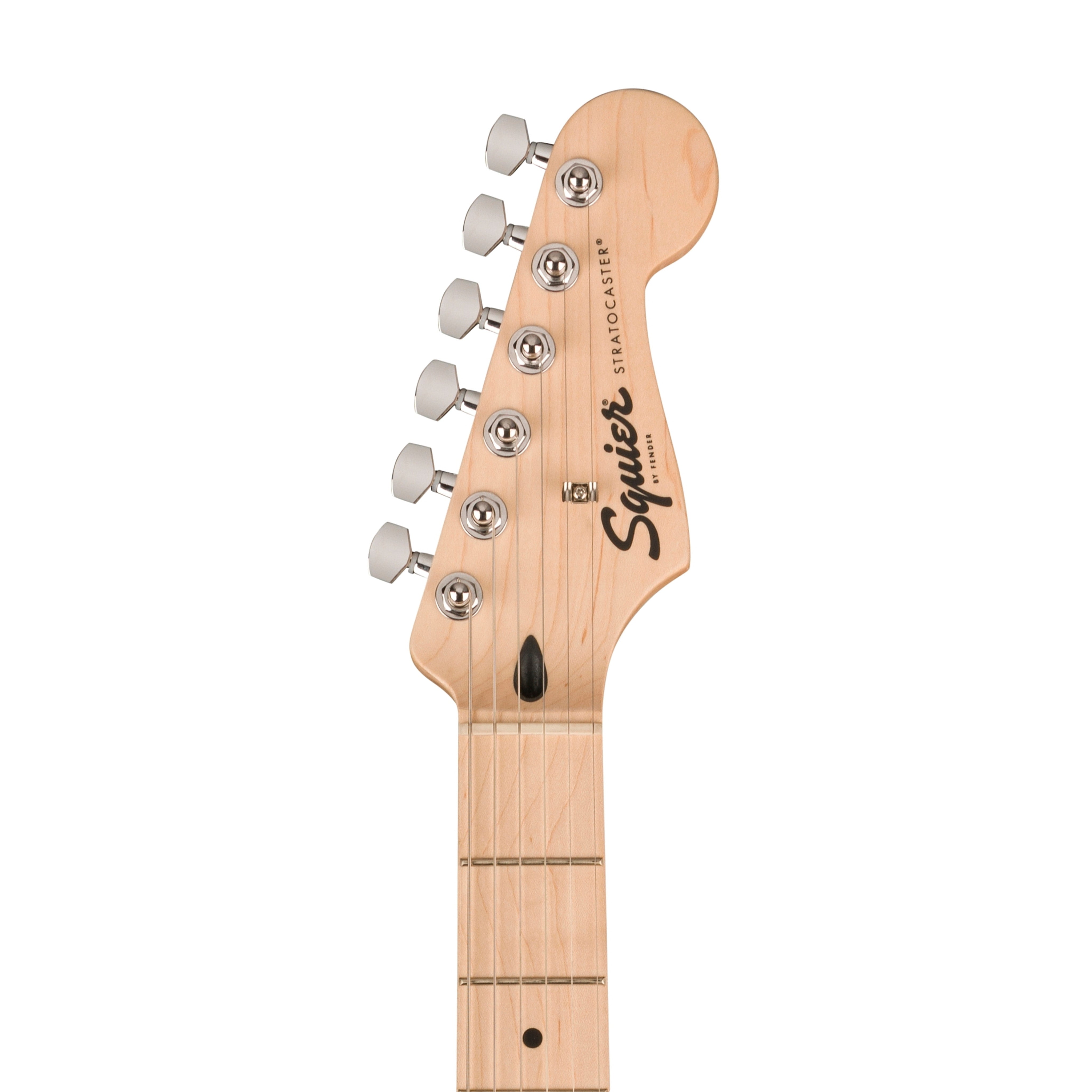 Squier Sonic Stratocaster Electric Guitar w/White Pickguard, Maple FB, Black