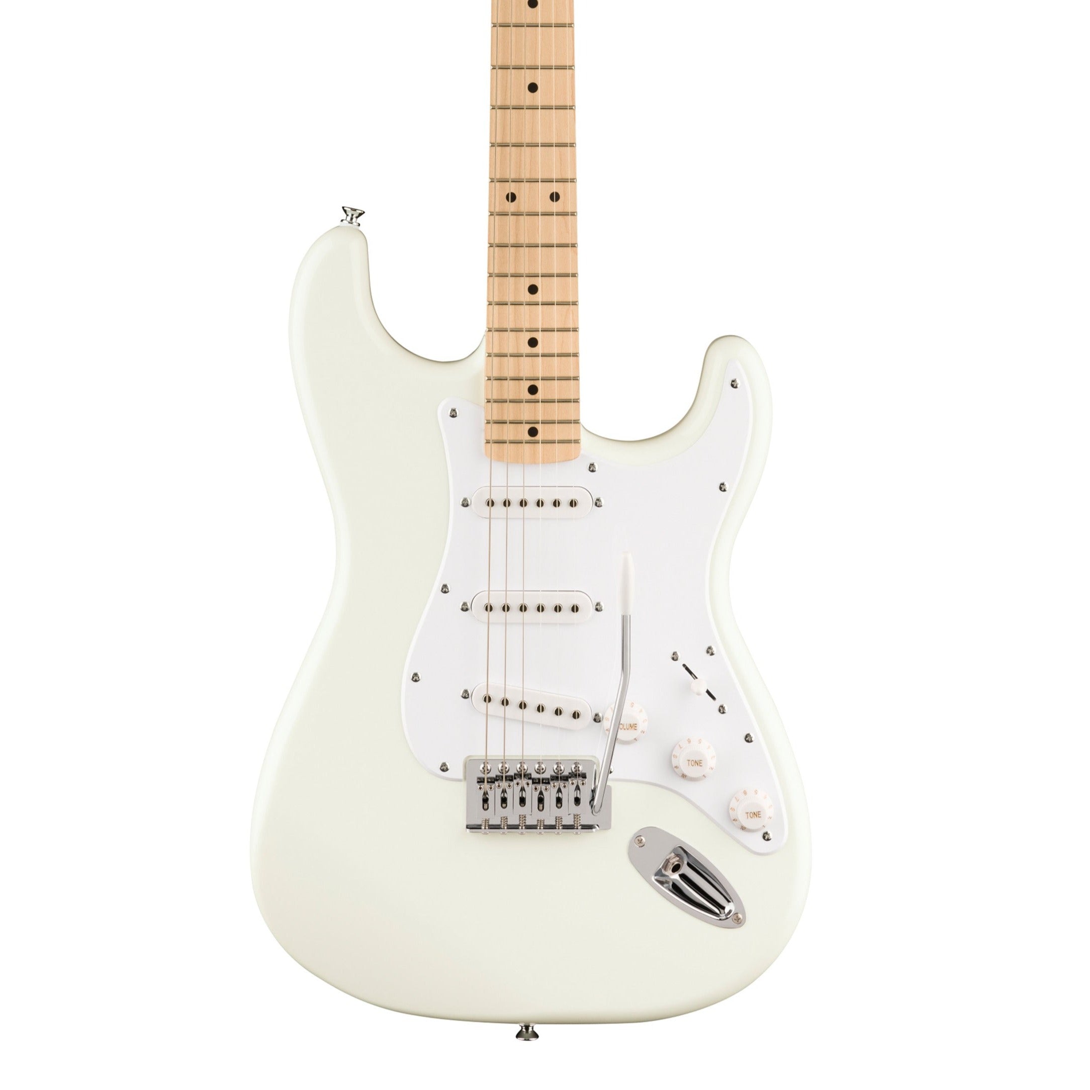 Squier FSR Sonic Stratocaster Electric Guitar w/White Pickguard, Maple FB, Arctic White | Zoso Music Sdn Bhd