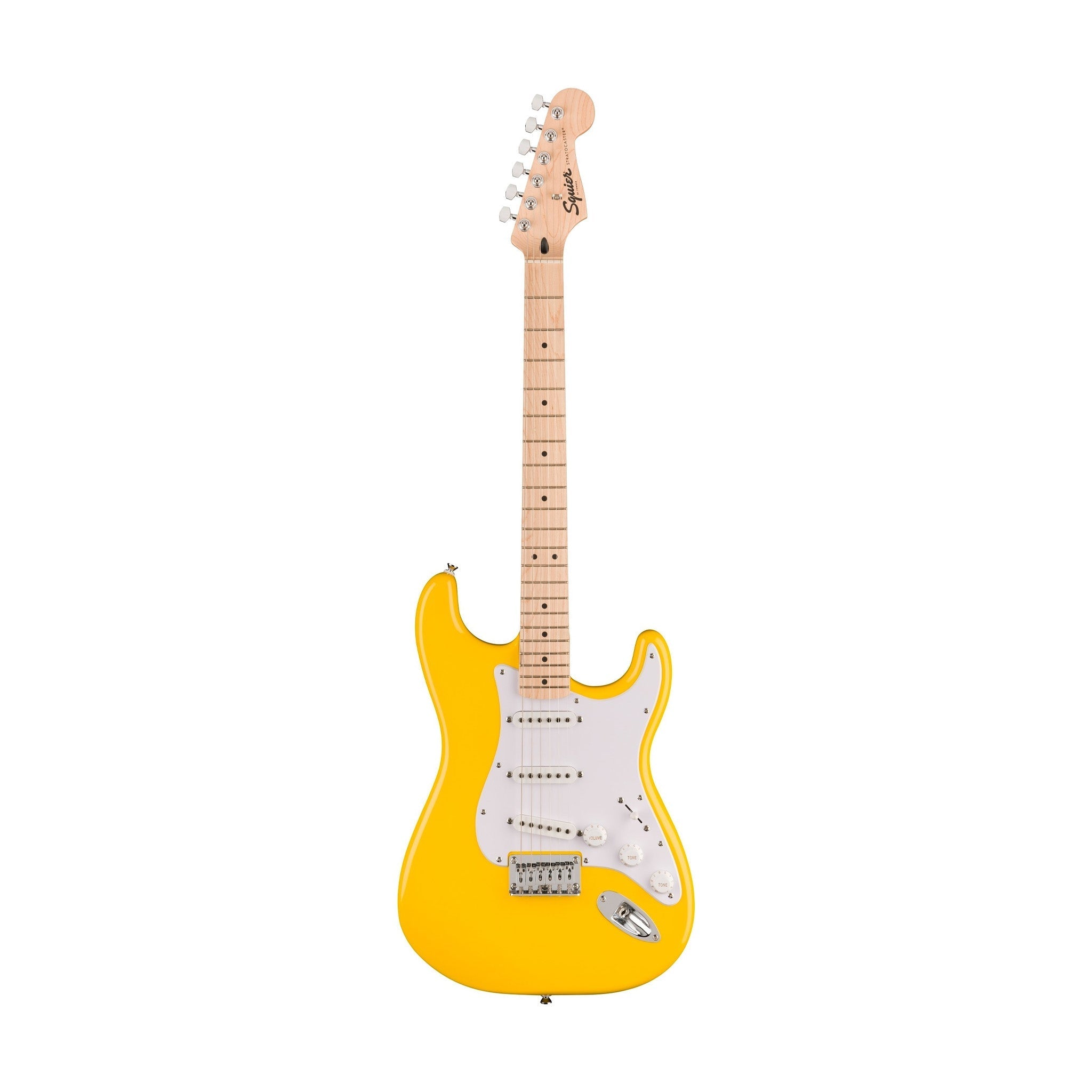 Squier Limited Edition Sonic Stratocaster HT Electric Guitar w/White Pickguard, Maple FB, Graffiti Yellow |  SQUIER BY FENDER |  ELECTRIC GUITAR |  Zoso Music
