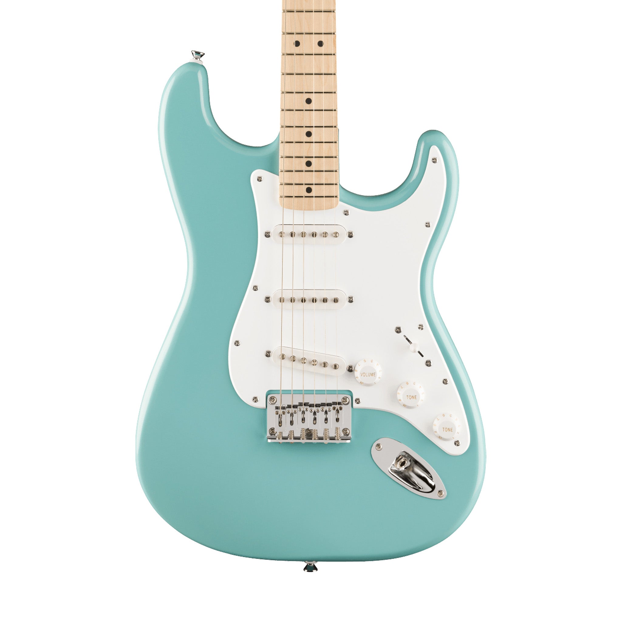 Squier FSR Sonic Stratocaster HT Electric Guitar w/White Pickguard, Maple FB, Tropical Turquoise | Zoso Music Sdn Bhd