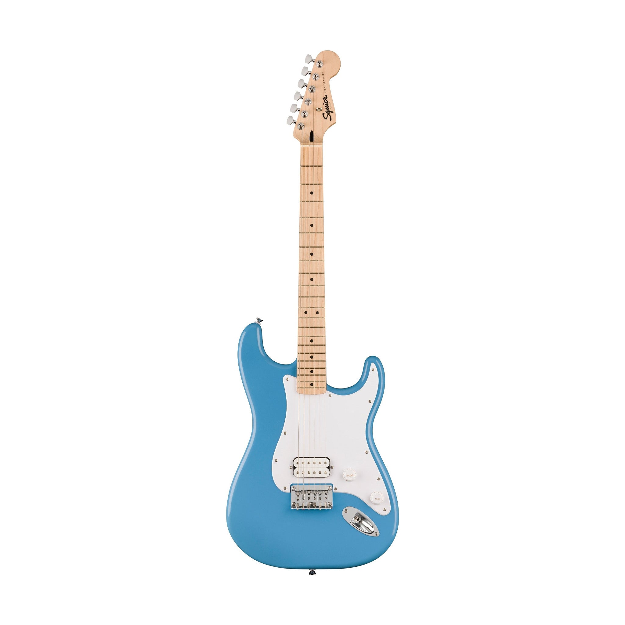 Squier Limited Edition Sonic Stratocaster HT H Electric Guitar w/White Pickguard, Maple FB, California Blue |  SQUIER BY FENDER |  ELECTRIC GUITAR |  Zoso Music