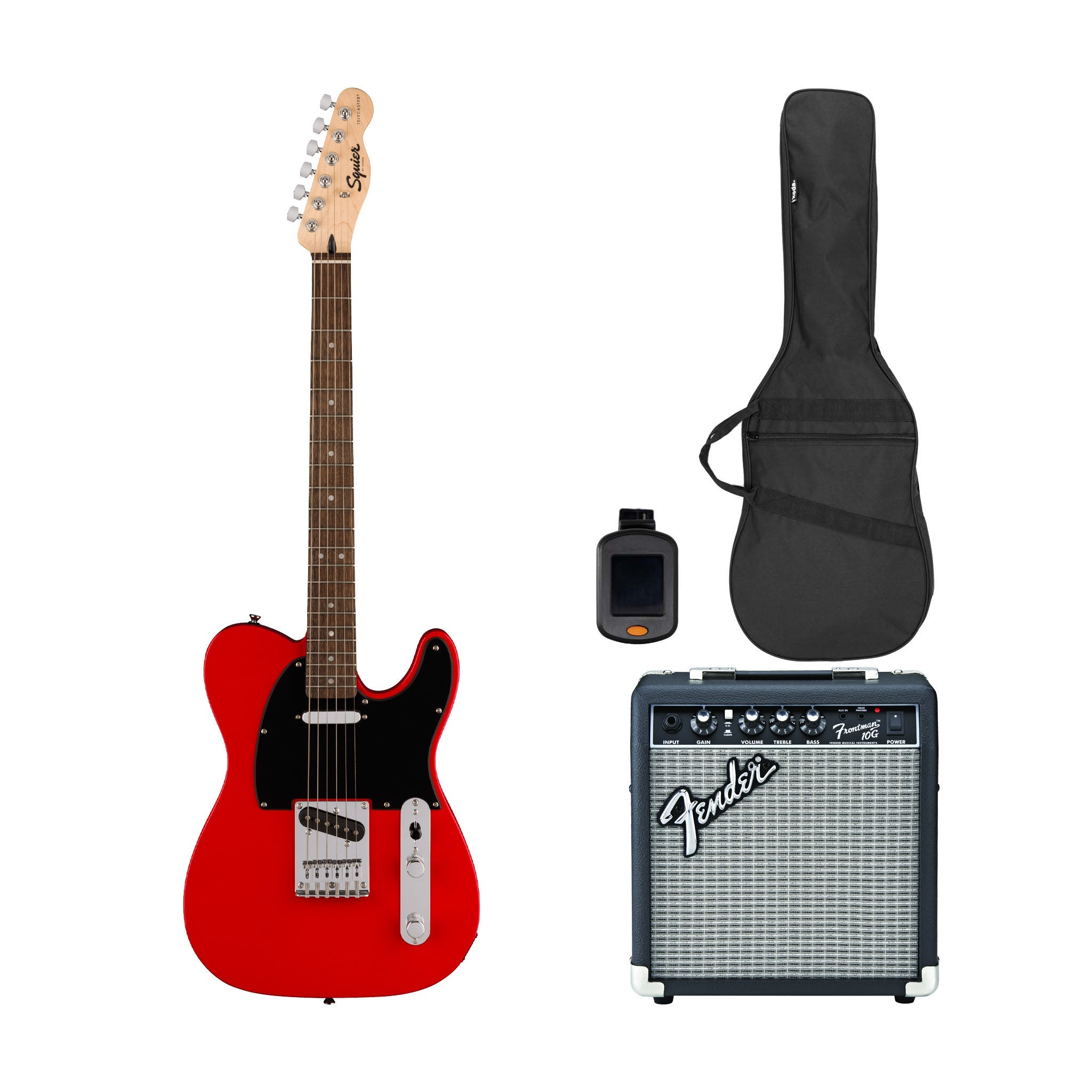 Squier Sonic Telecaster Electric Guitar Bundle w/Black Pickguard, Laurel FB, Torino Red | Zoso Music Sdn Bhd