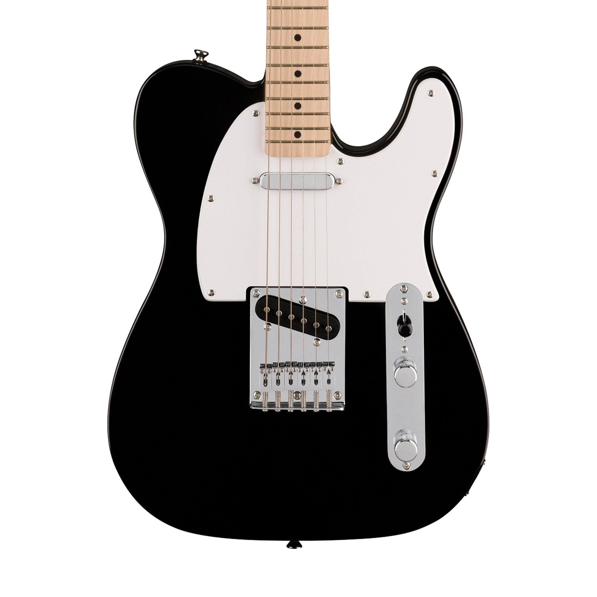 Squier Sonic Telecaster Electric Guitar w/White Pickguard, Maple FB, Black