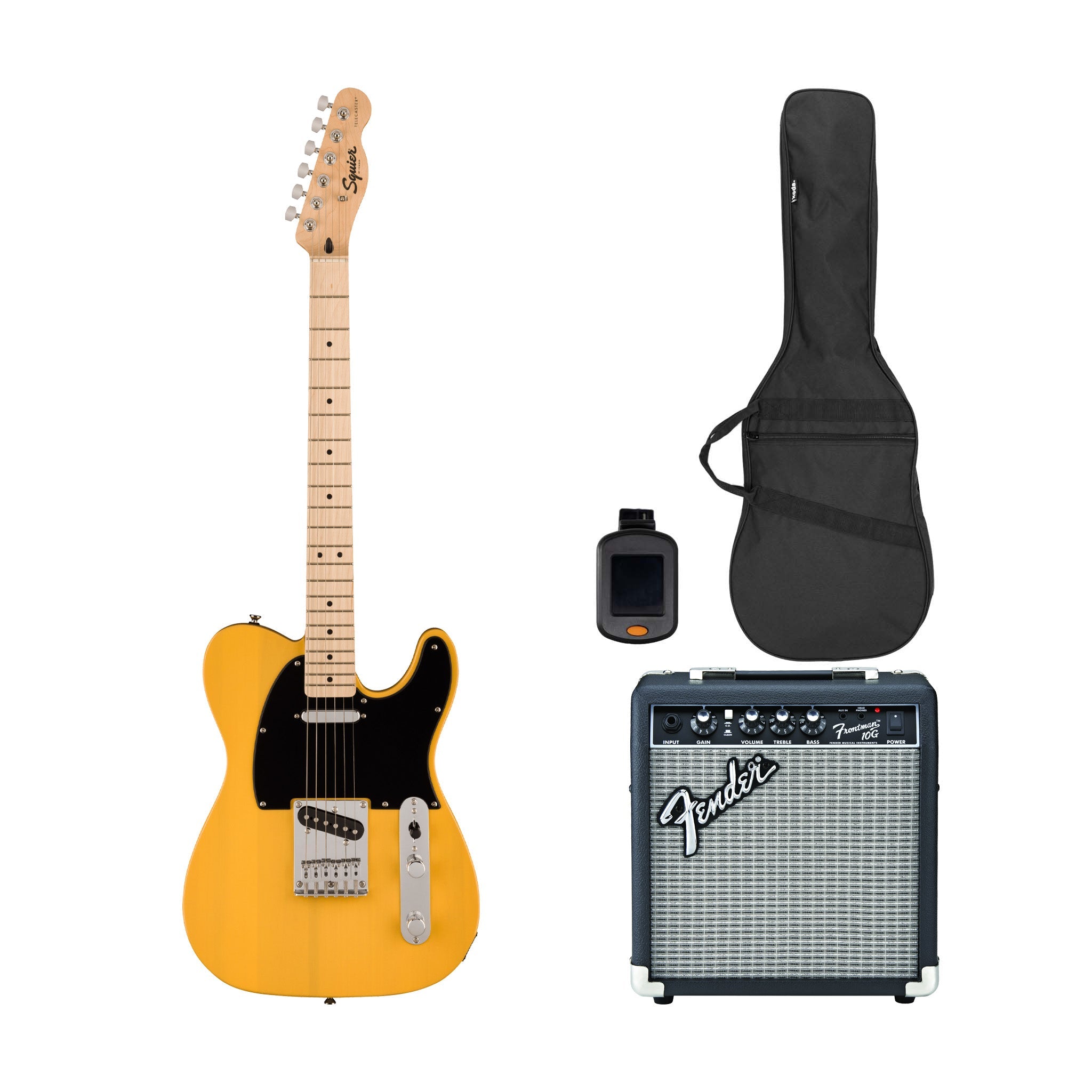 Squier Sonic Telecaster Electric Guitar Bundle w/Black Pickguard, Maple FB, Butterscotch Blonde | Zoso Music Sdn Bhd