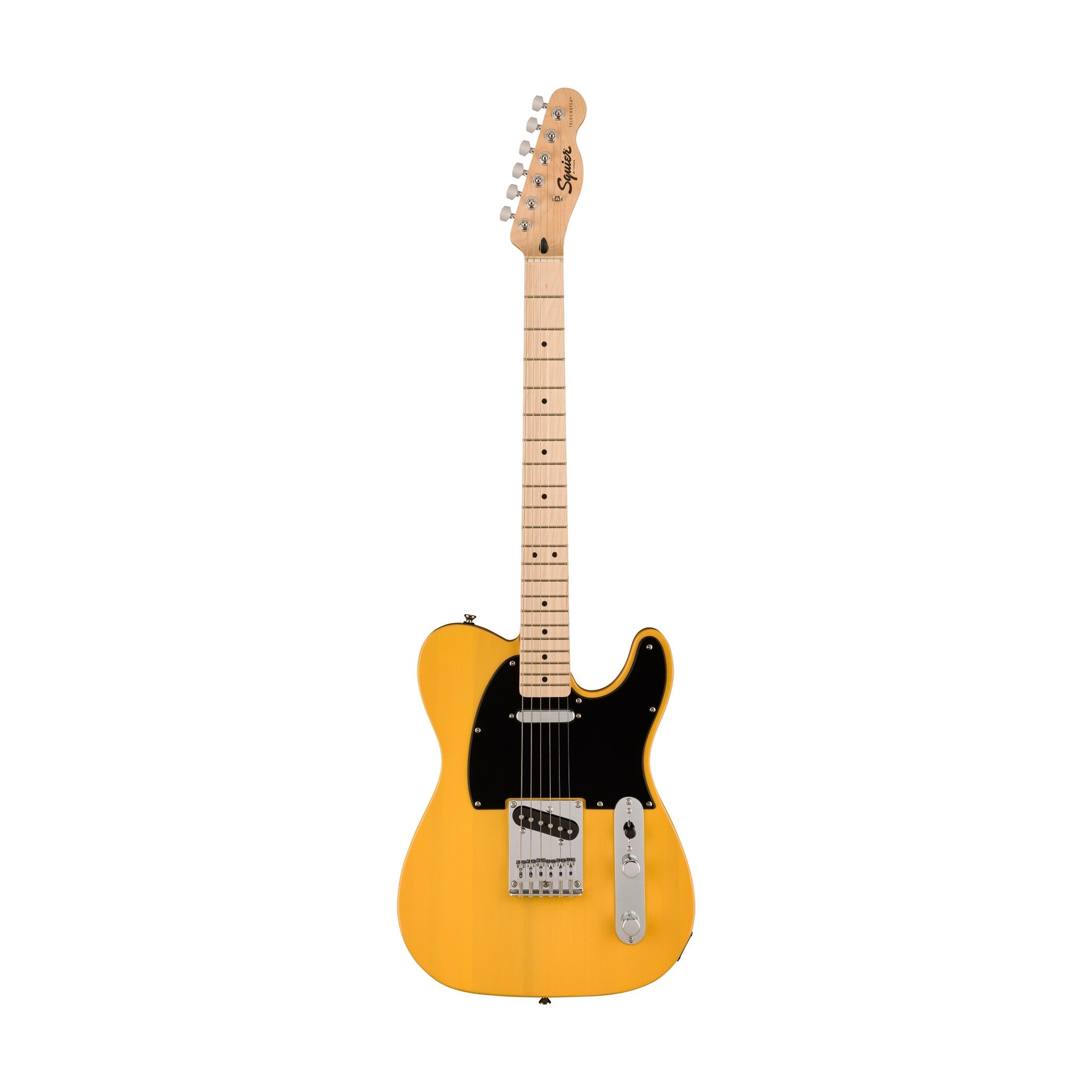 Squier Sonic Telecaster Electric Guitar Bundle w/Black Pickguard, Maple FB, Butterscotch Blonde