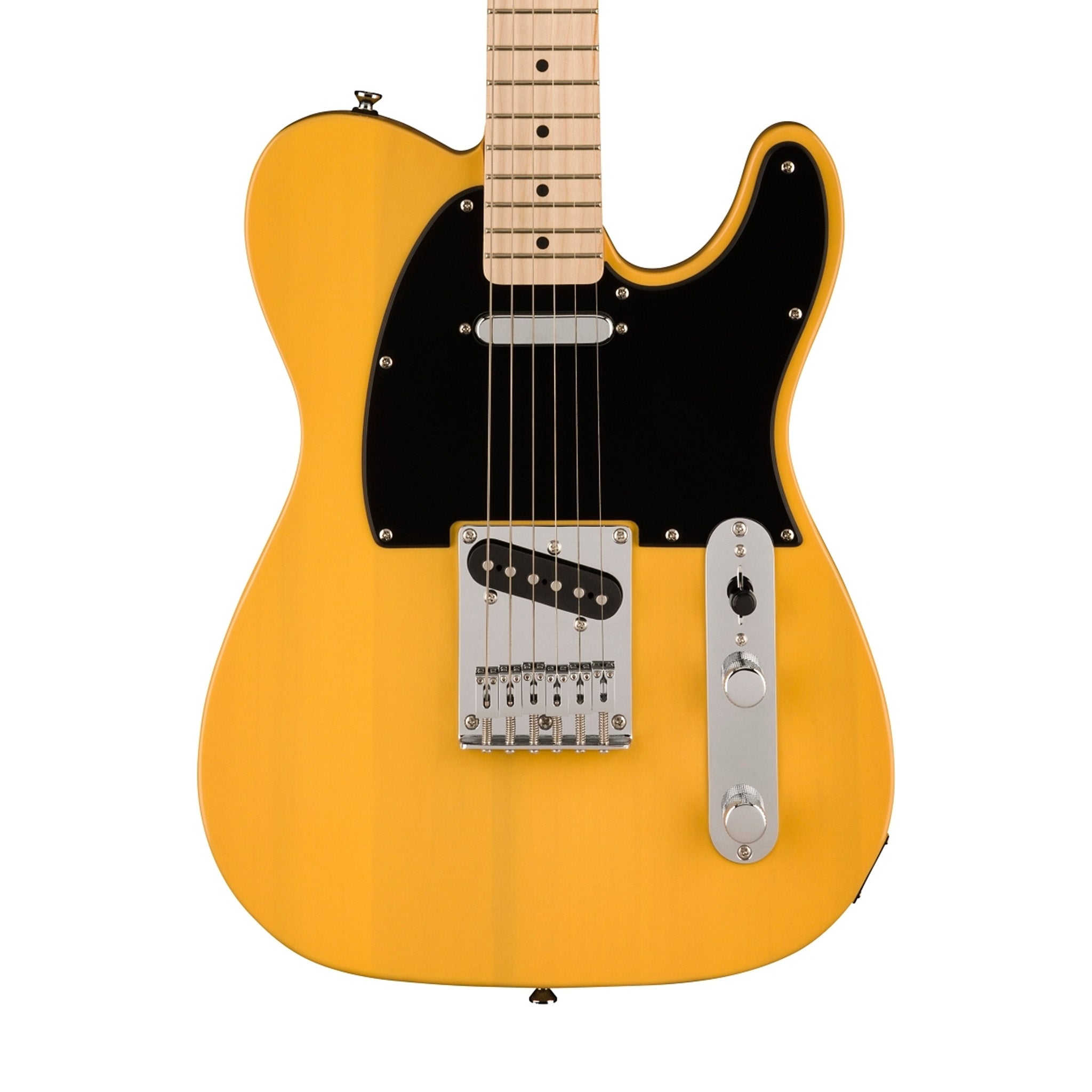 Squier Sonic Telecaster Electric Guitar Bundle w/Black Pickguard, Maple FB, Butterscotch Blonde