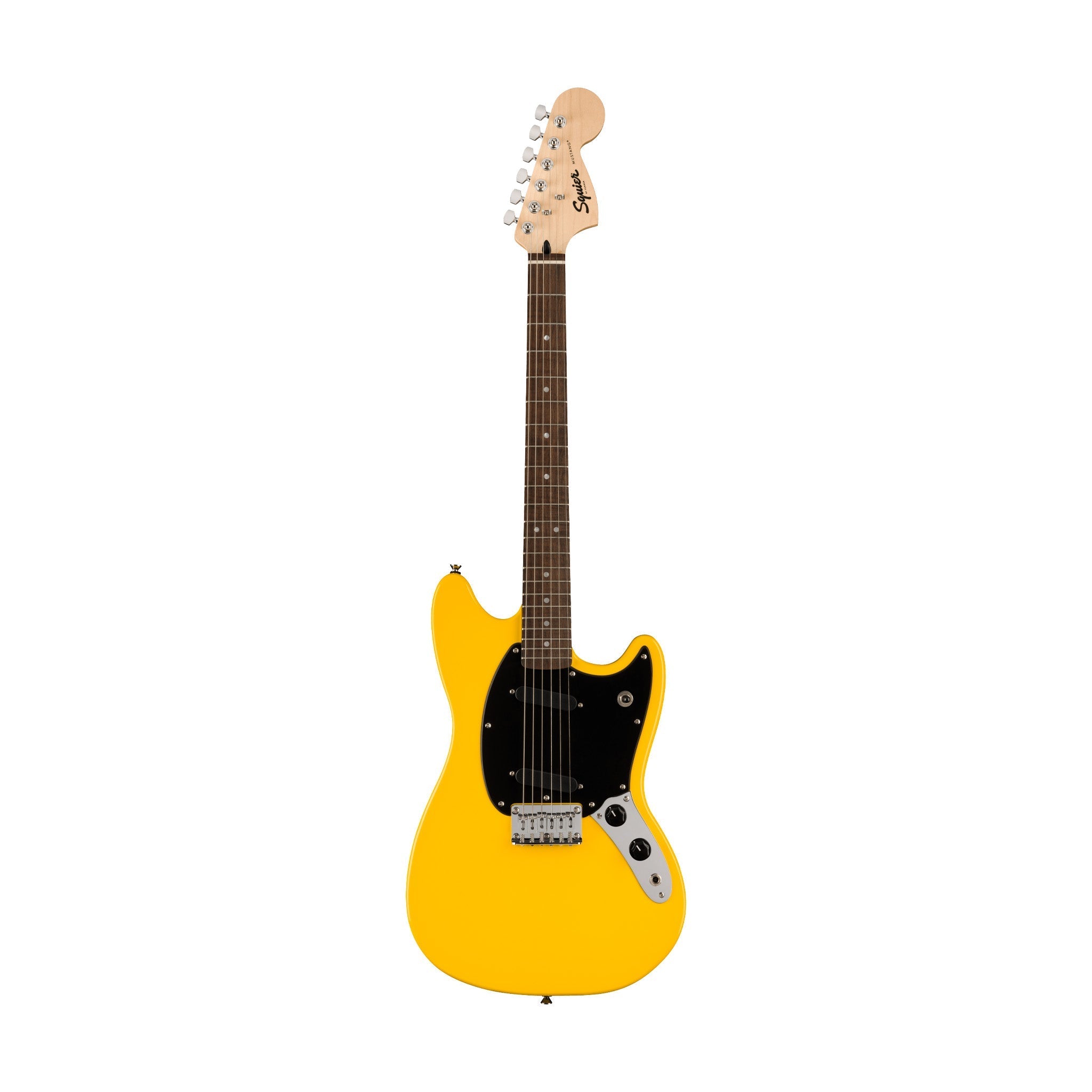Squier FSR Sonic Mustang Electric Guitar w/Black Pickguard, Laurel FB, Graffiti Yellow |  SQUIER BY FENDER |  ELECTRIC GUITAR |  Zoso Music