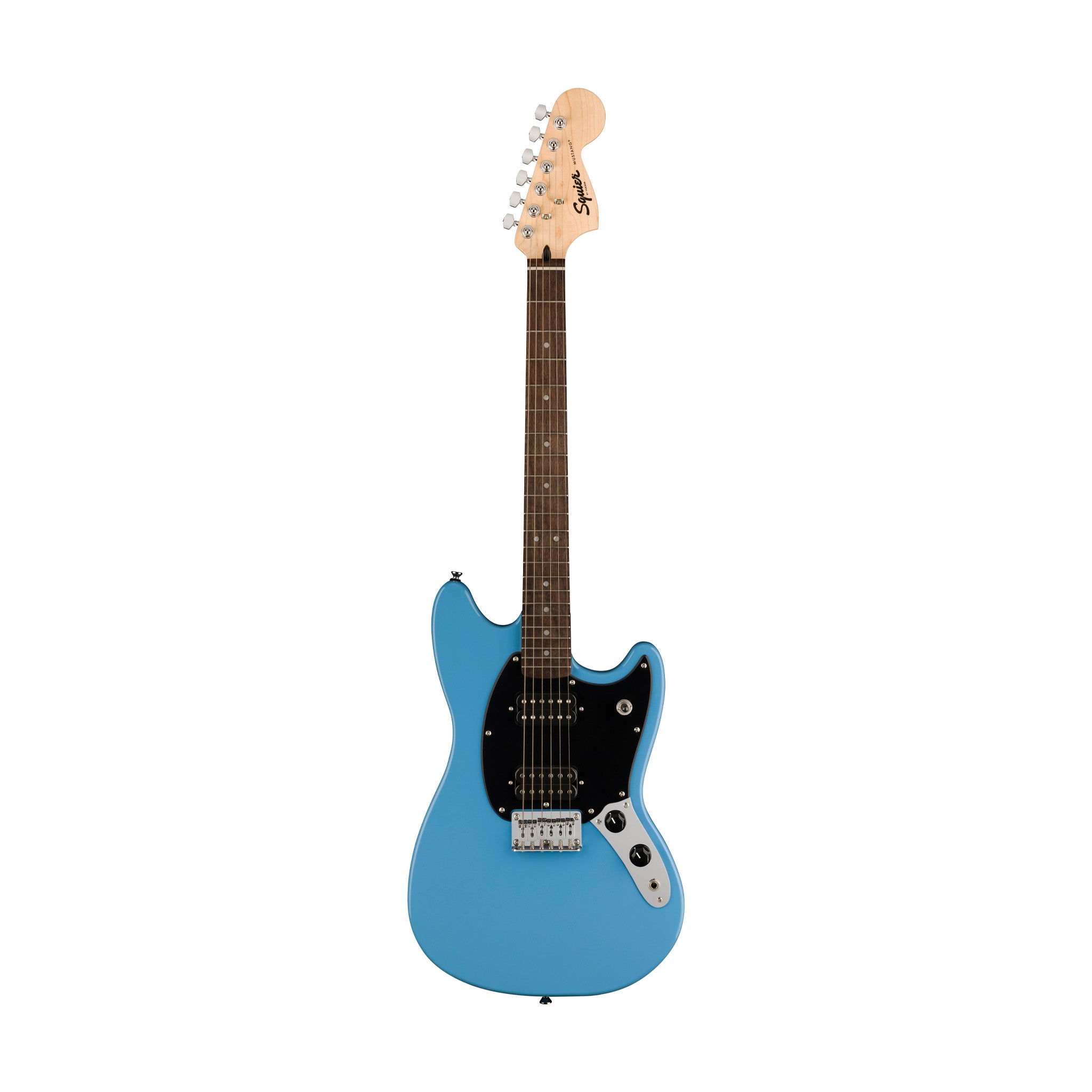 Squier Sonic Mustang HH Electric Guitar Bundle w/Black Pickguard, Laurel FB, California Blue