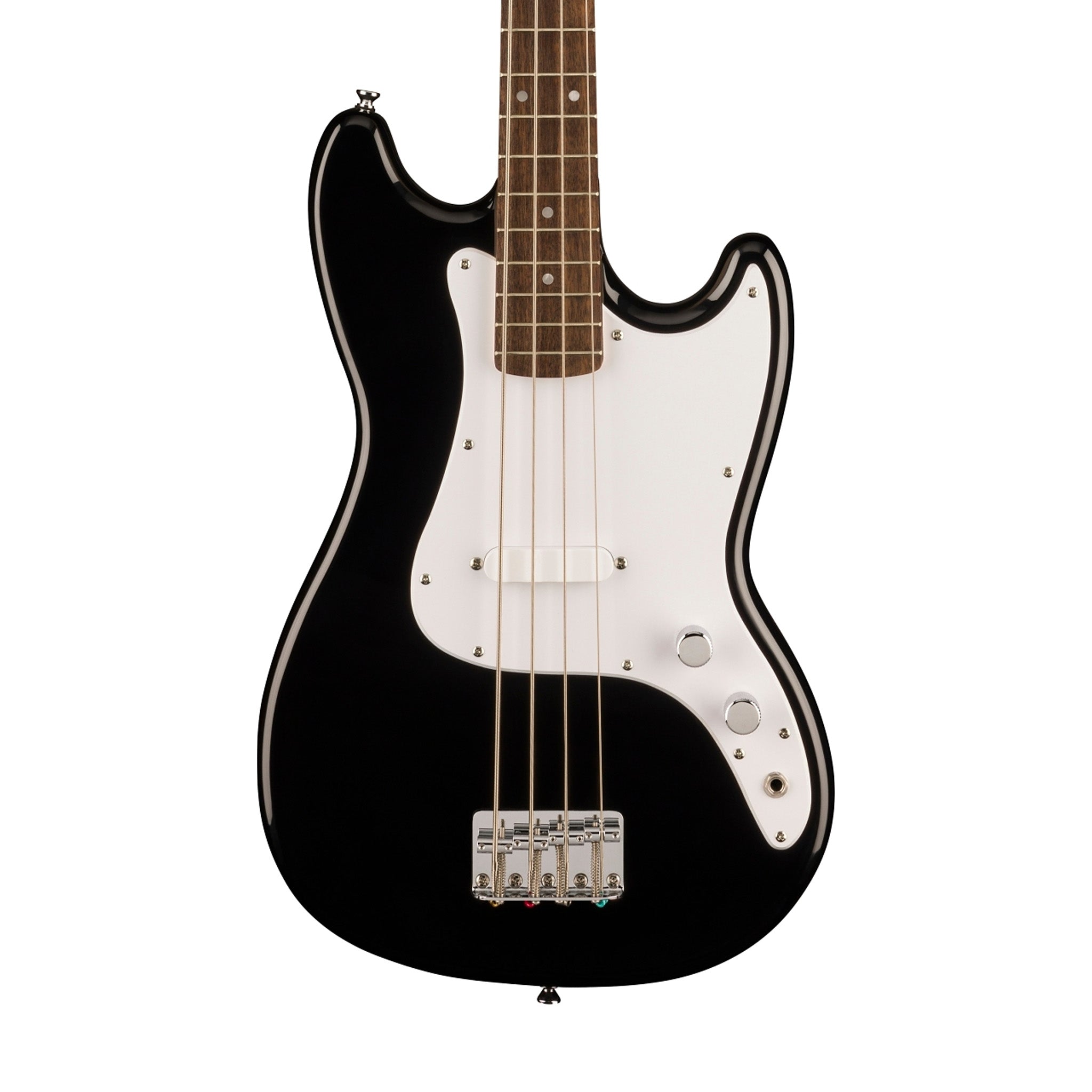 Squier Sonic Bronco Bass Guitar w/White Pickguard, Laurel FB, Black