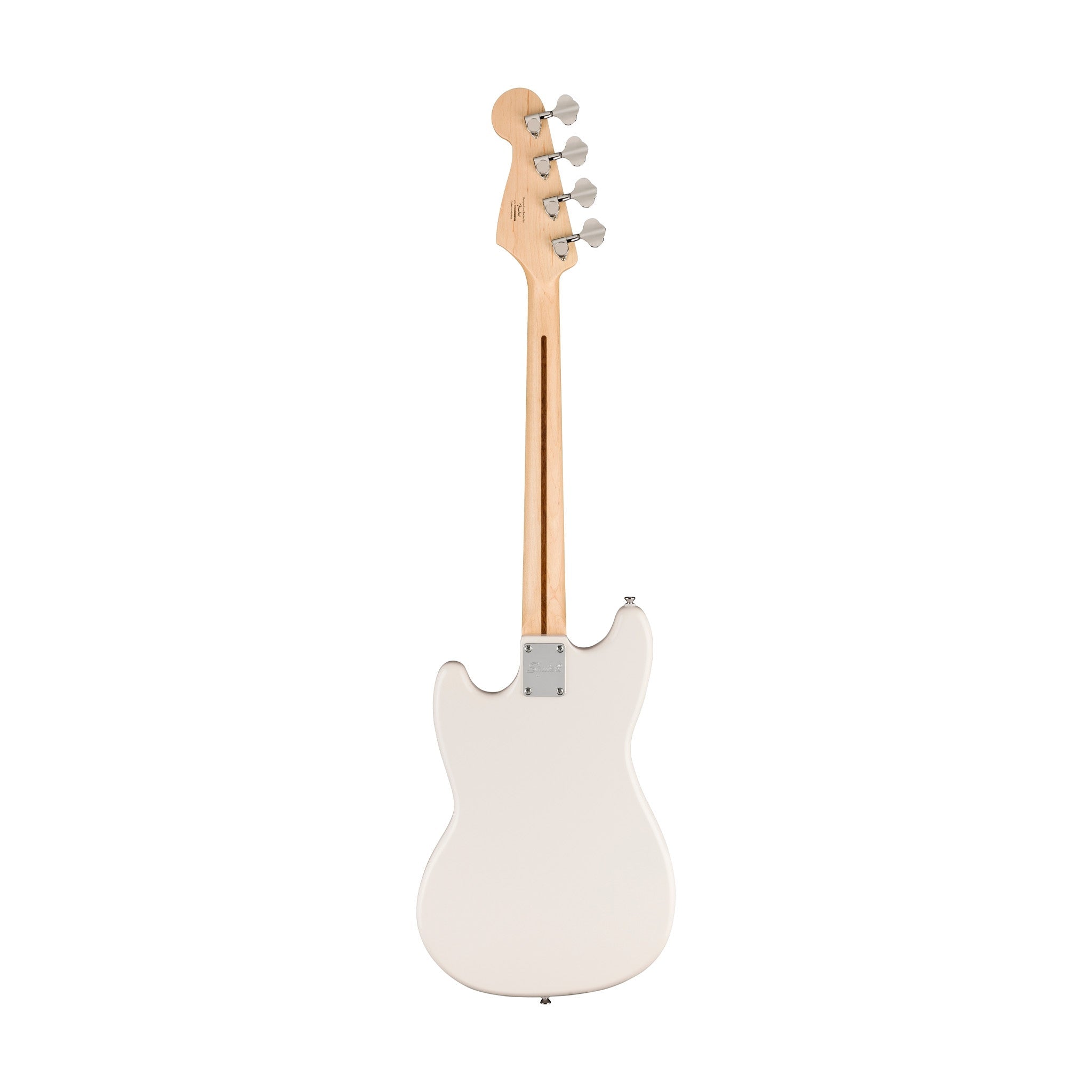 Squier Sonic Bronco Bass Guitar Bundle w/White Pickguard, Maple FB, Arctic White