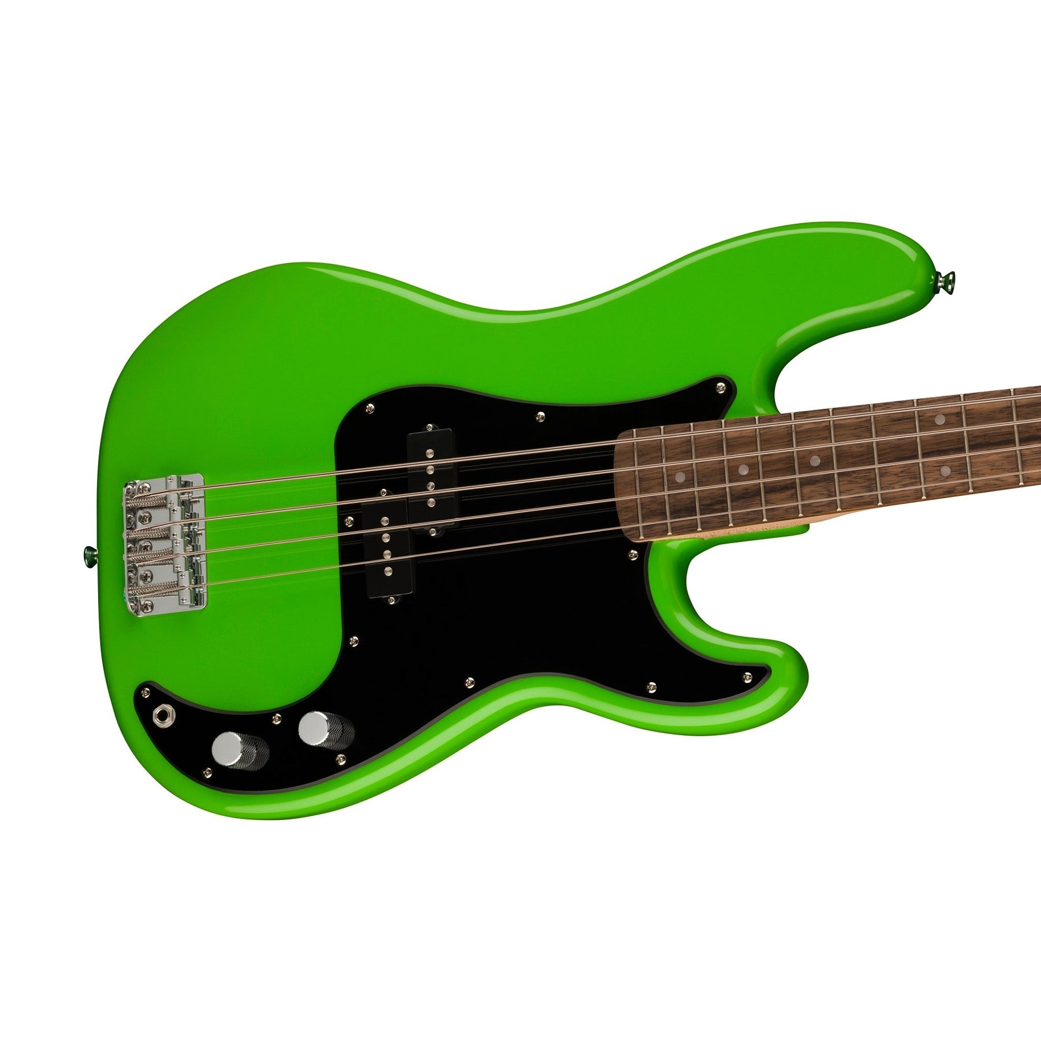 Squier Limited Edition Sonic Precision Bass Guitar w/Black Pickguard, Laurel FB, Lime Green |  SQUIER BY FENDER |  ELECTRIC GUITAR |  Zoso Music