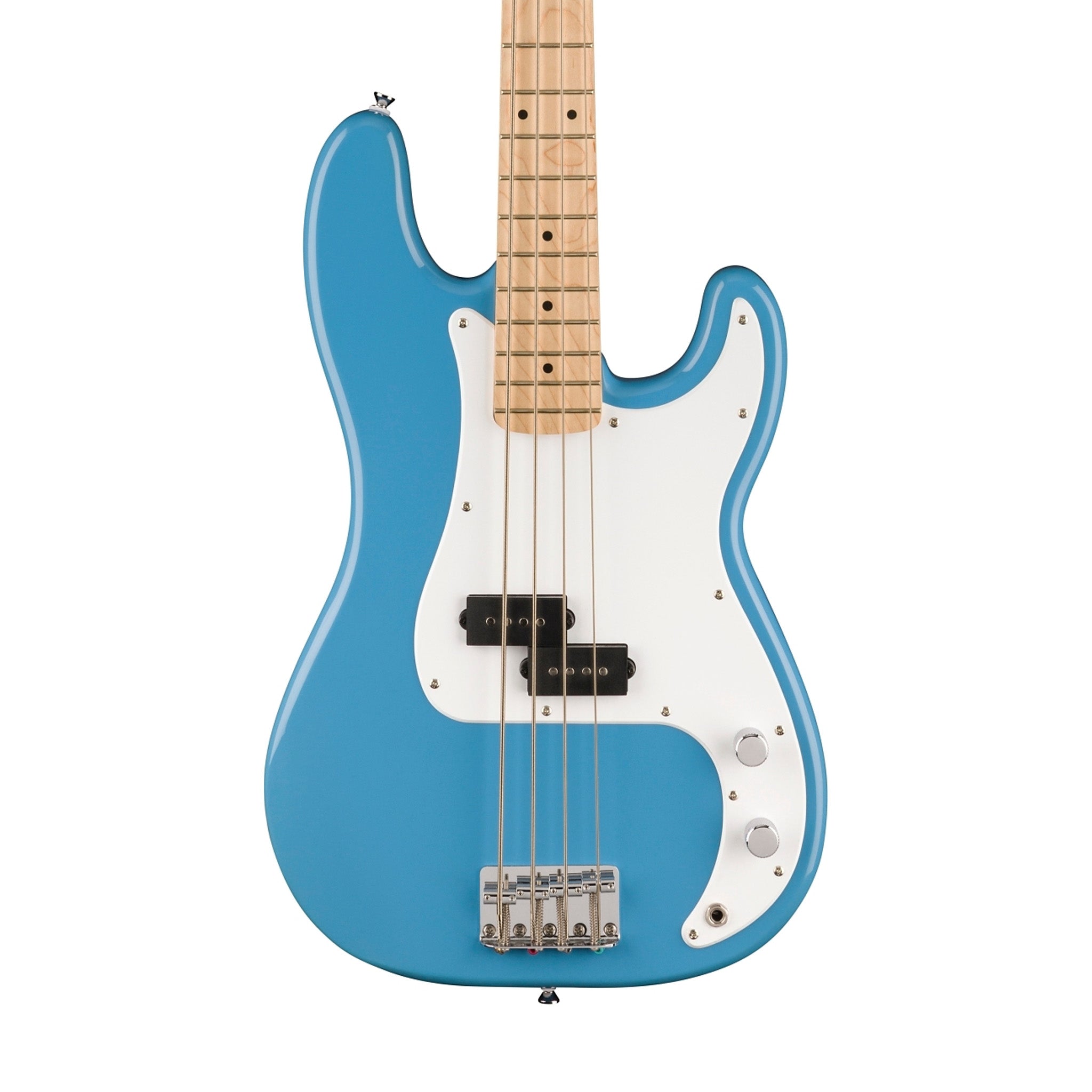 Squier Sonic Precision Bass Guitar Bundle w/White Pickguard, Maple FB, California Blue