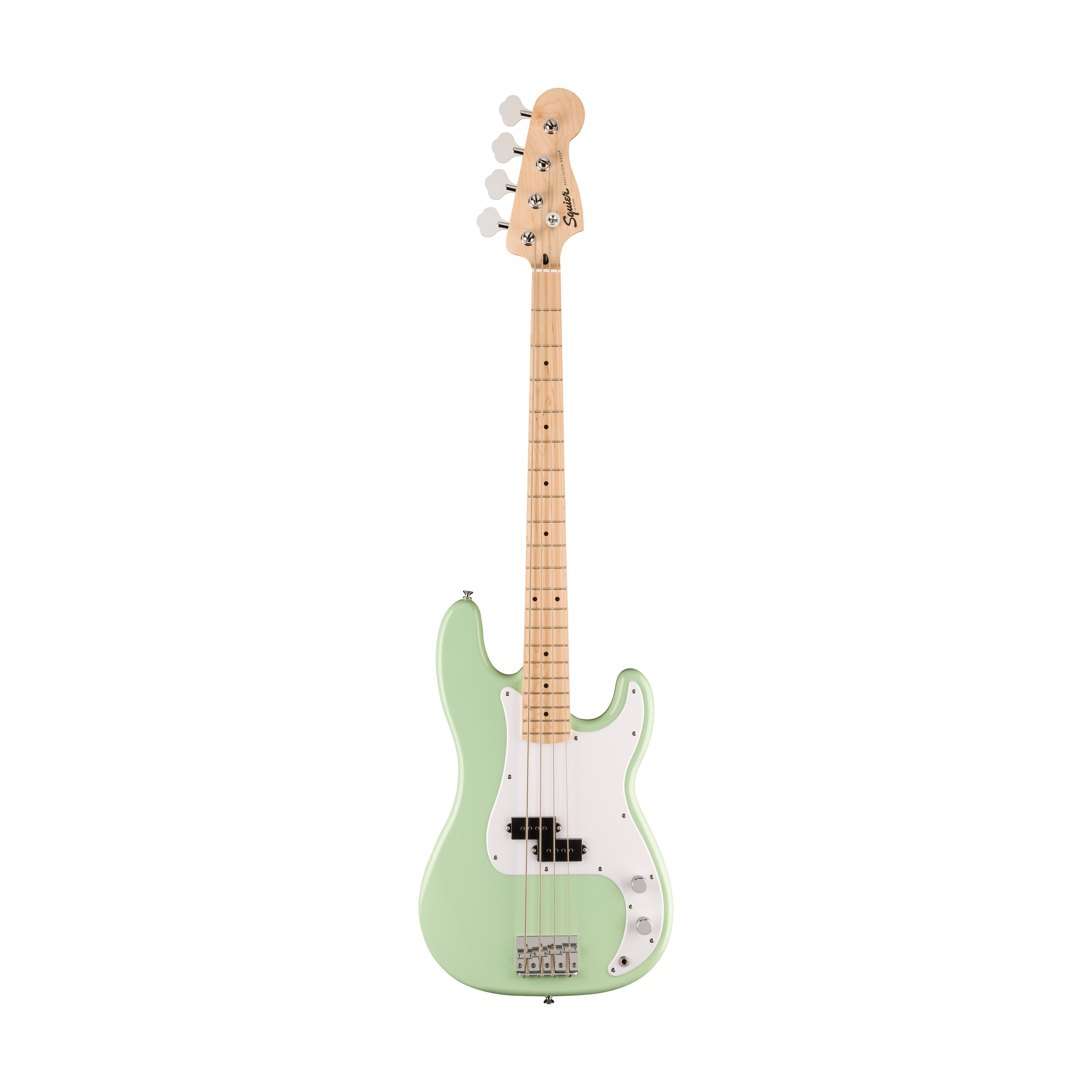 Squier FSR Sonic Precision Bass Guitar w/White Pickguard, Maple FB, Surf Green |  SQUIER BY FENDER |  BASS GUITAR |  Zoso Music