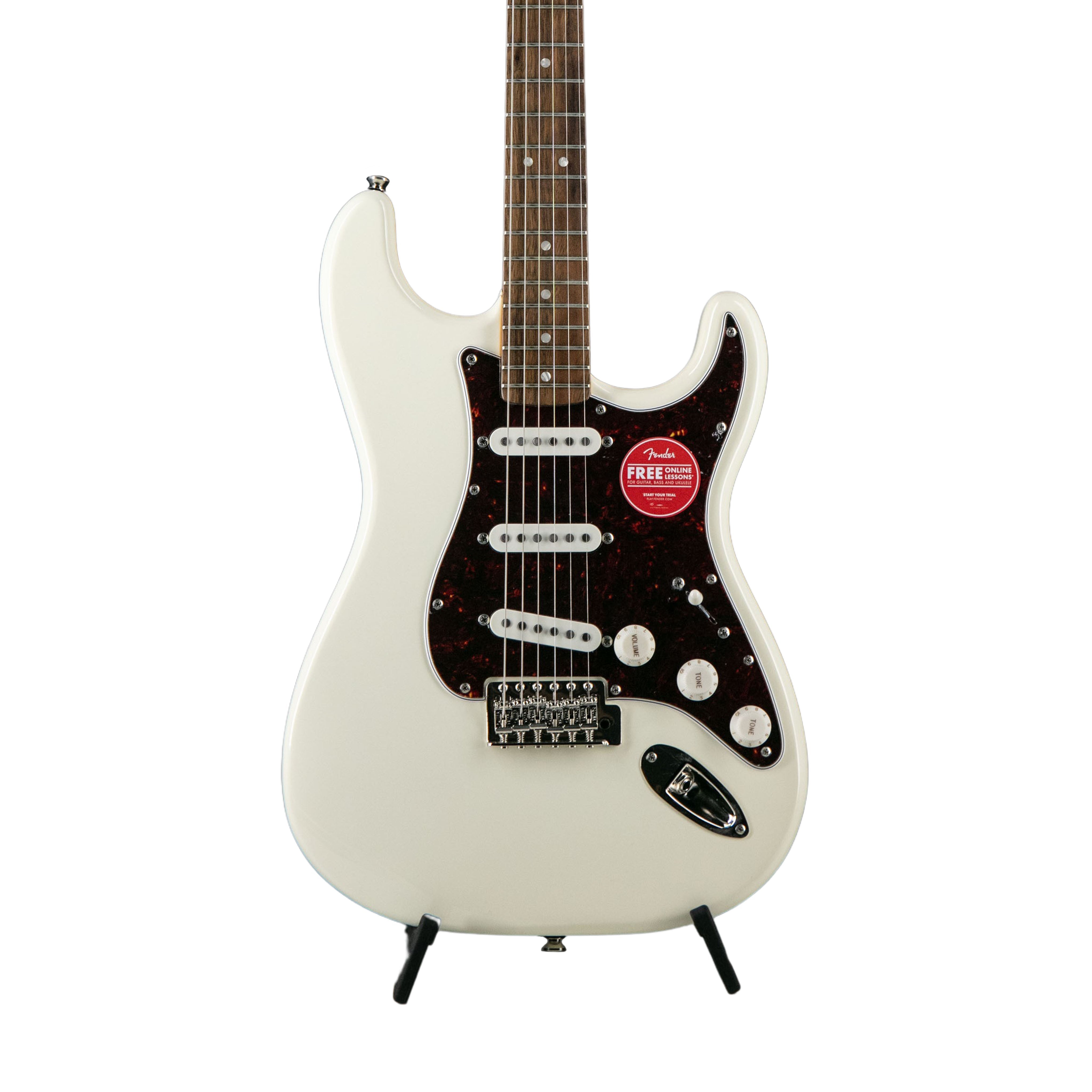 Squier FSR Classic Vibe 60s Stratocaster Electric Guitar, Laurel FB, Olympic White | Zoso Music Sdn Bhd