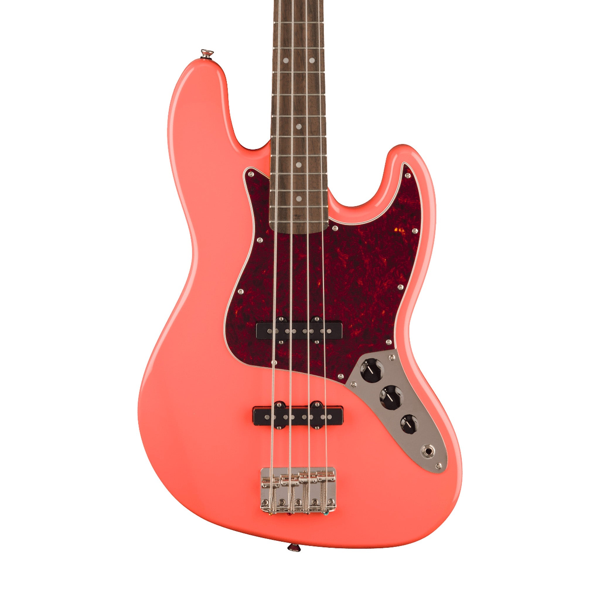 Squier Classic Vibe 60s Jazz Bass Guitar, Laurel FB, Tahitian Coral | Zoso Music Sdn Bhd