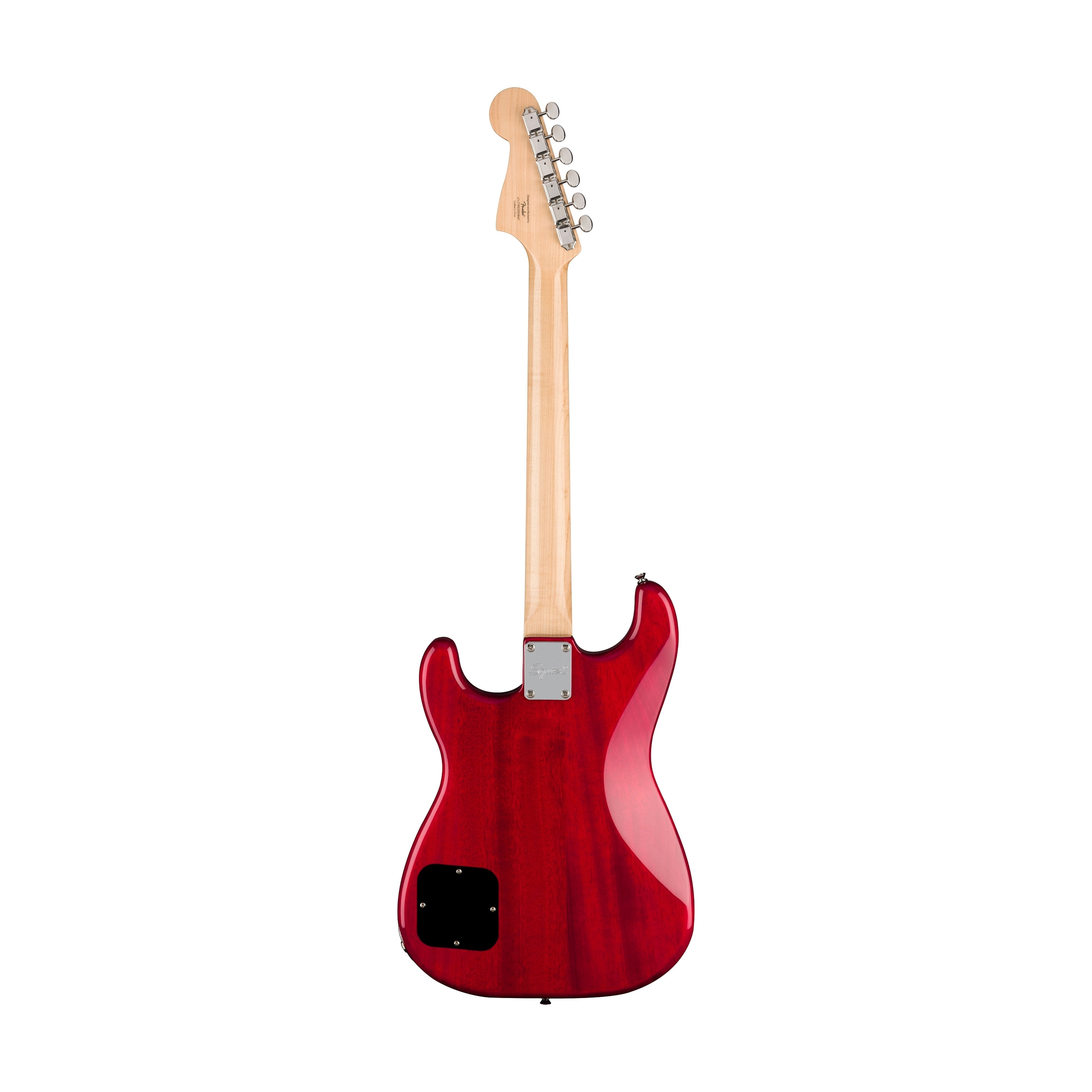 Squier Paranormal Strat-O-Sonic Electric Guitar, Laurel FB, Crimson Red Transparent |  SQUIER BY FENDER |  ELECTRIC GUITAR |  Zoso Music