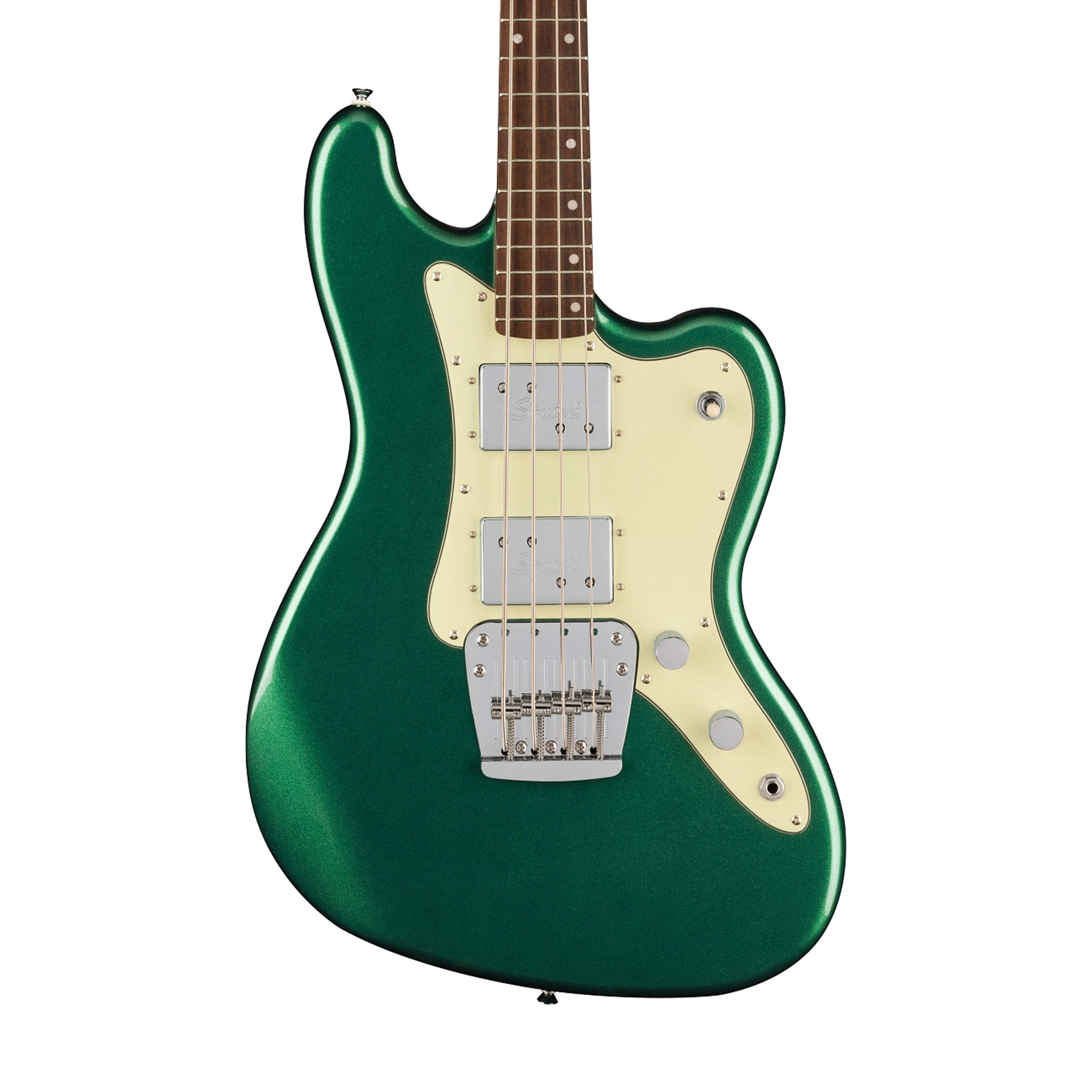 Squier Paranormal Rascal Bass HH Guitar, Laurel FB, Sherwood Green | Zoso Music Sdn Bhd