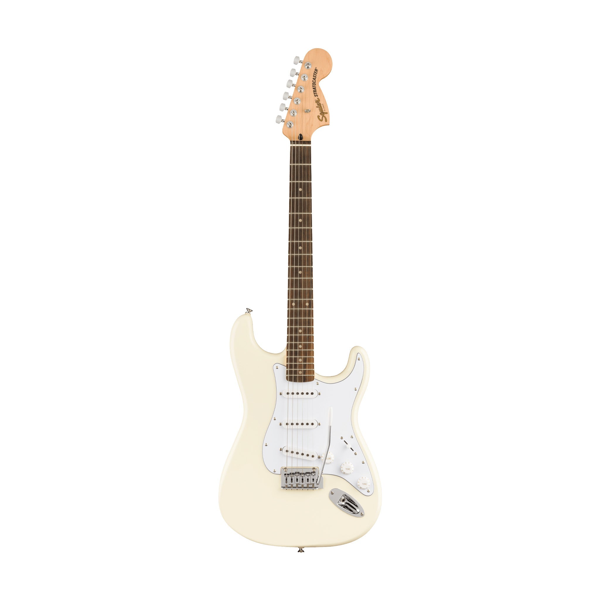 Squier FSR Affinity Series Stratocaster Electric Guitar, Laurel FB, Olympic White
