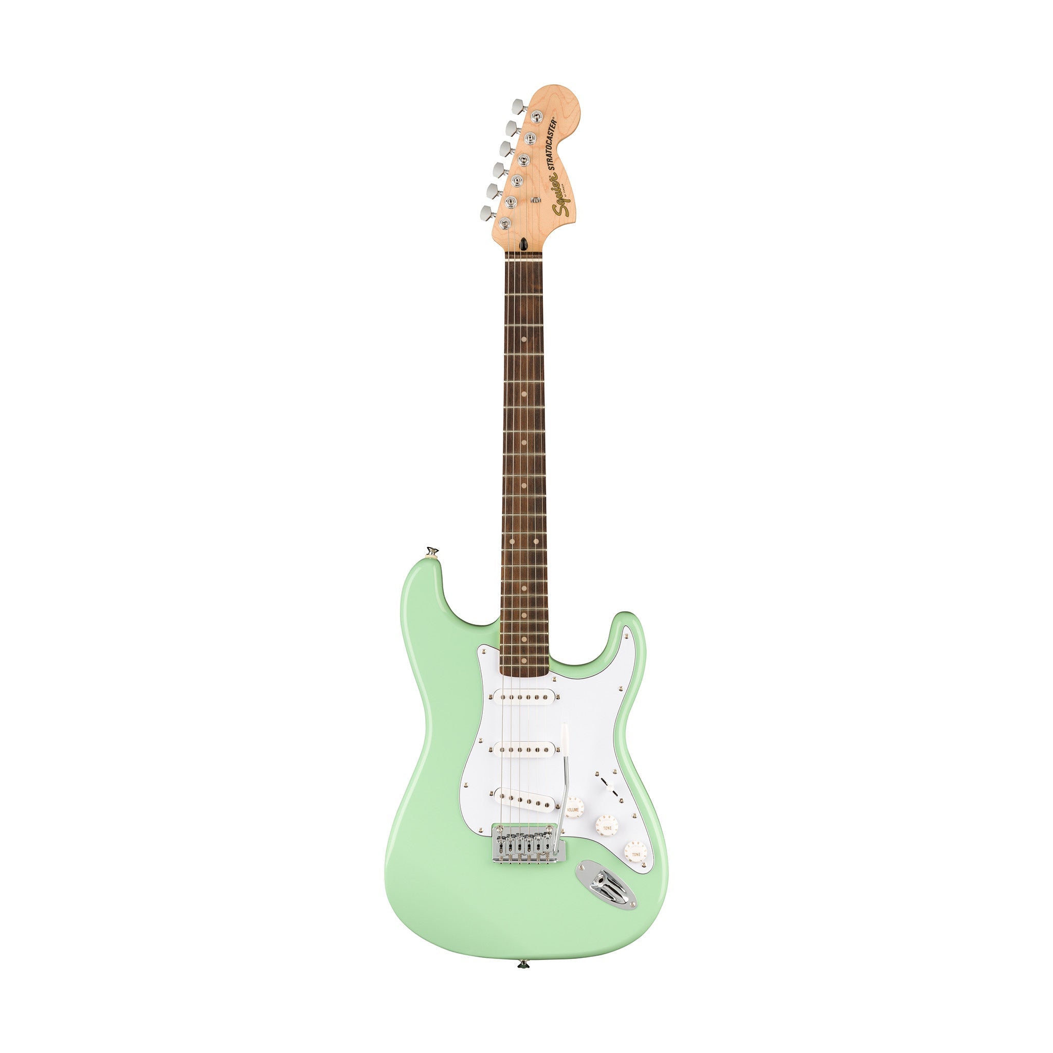 Squier FSR Affinity Series Stratocaster Electric Guitar w/White Pickguard, Laurel FB, Surf Green |  SQUIER BY FENDER |  ELECTRIC GUITAR |  Zoso Music