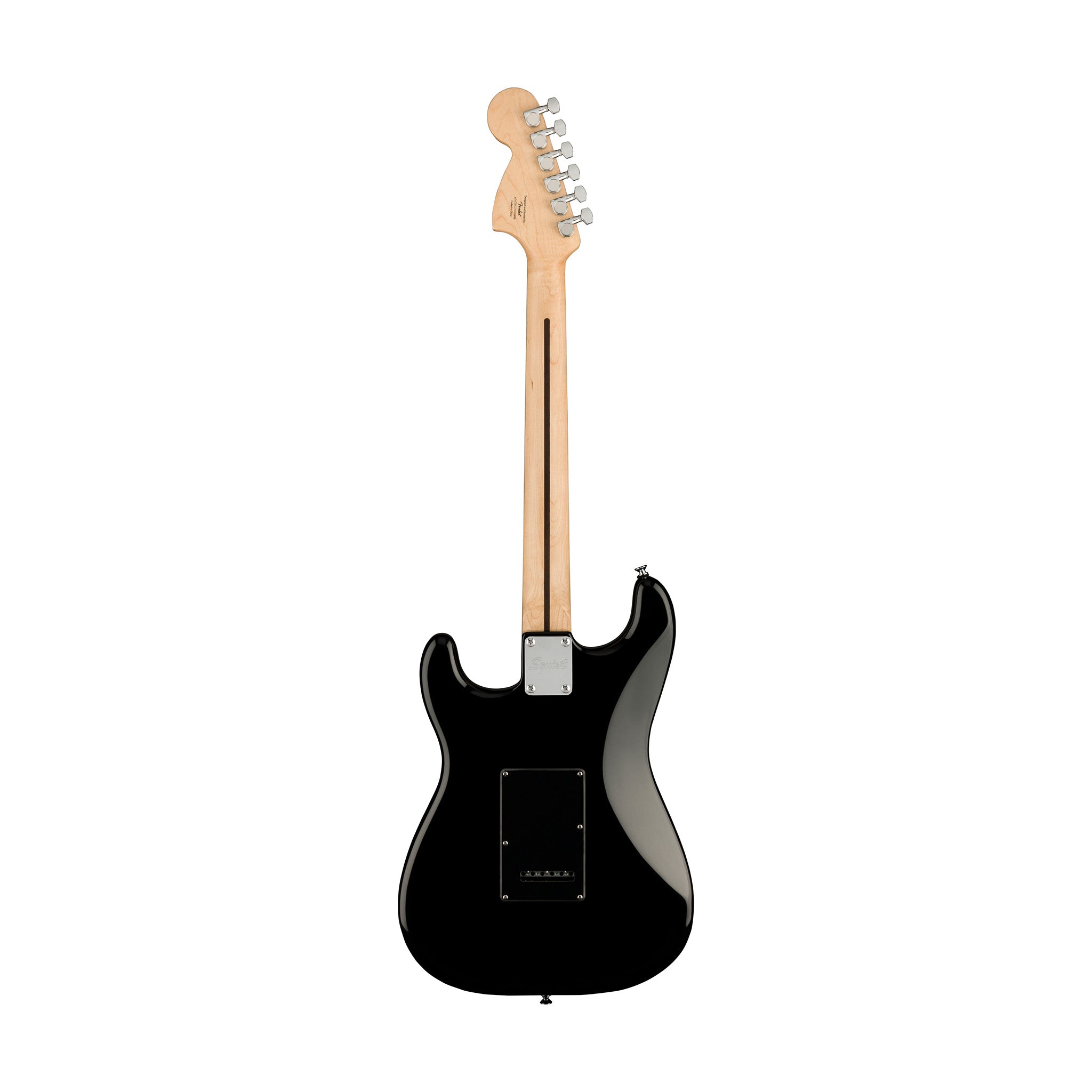Squier FSR Affinity Series Stratocaster Electric Guitar w/Black Pearloid Pickguard, Laurel FB, Black |  SQUIER BY FENDER |  ELECTRIC GUITAR |  Zoso Music