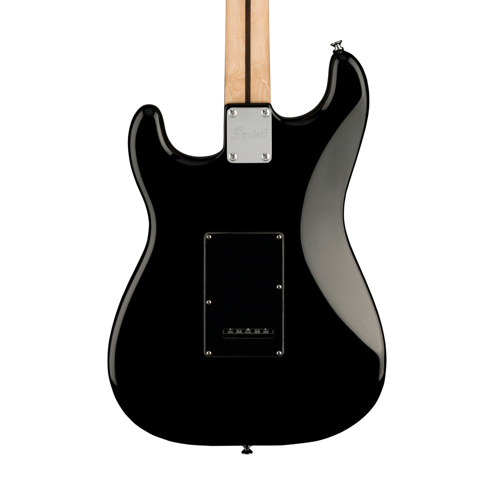 Squier FSR Affinity Series Stratocaster Electric Guitar w/Black Pearloid Pickguard, Laurel FB, Black |  SQUIER BY FENDER |  ELECTRIC GUITAR |  Zoso Music