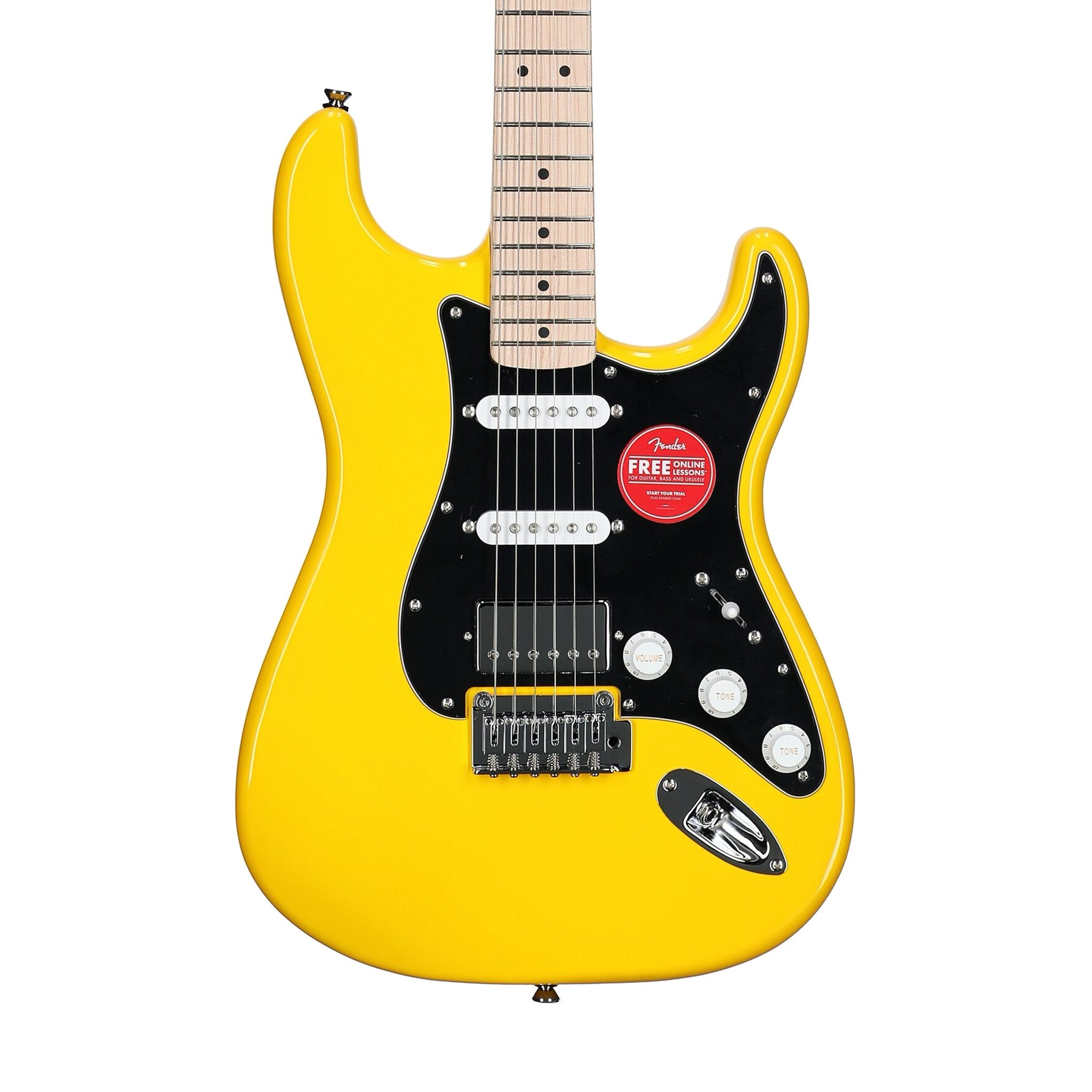 Squier FSR Affinity Series Stratocaster HSS Electric Guitar, Maple FB, Graffiti Yellow | Zoso Music Sdn Bhd